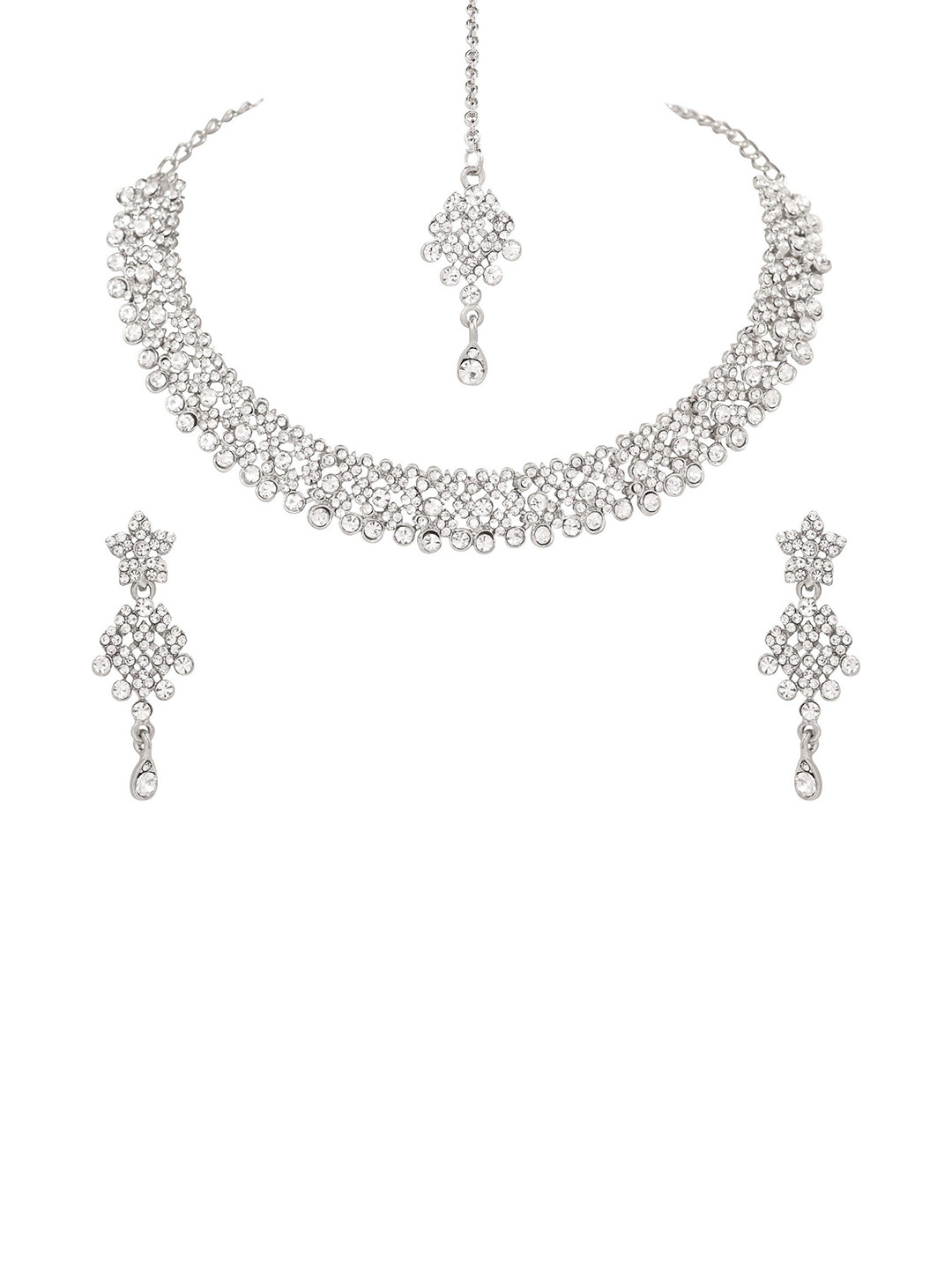 Anouk Silver-Plated Stone-Studded Jewelley Set
