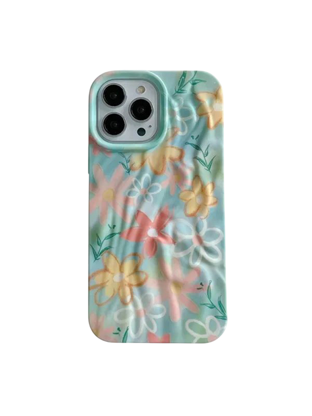 CASE CREATION iPhone 16 Pro 3D Trendy Rainbow Flower Bumper Case