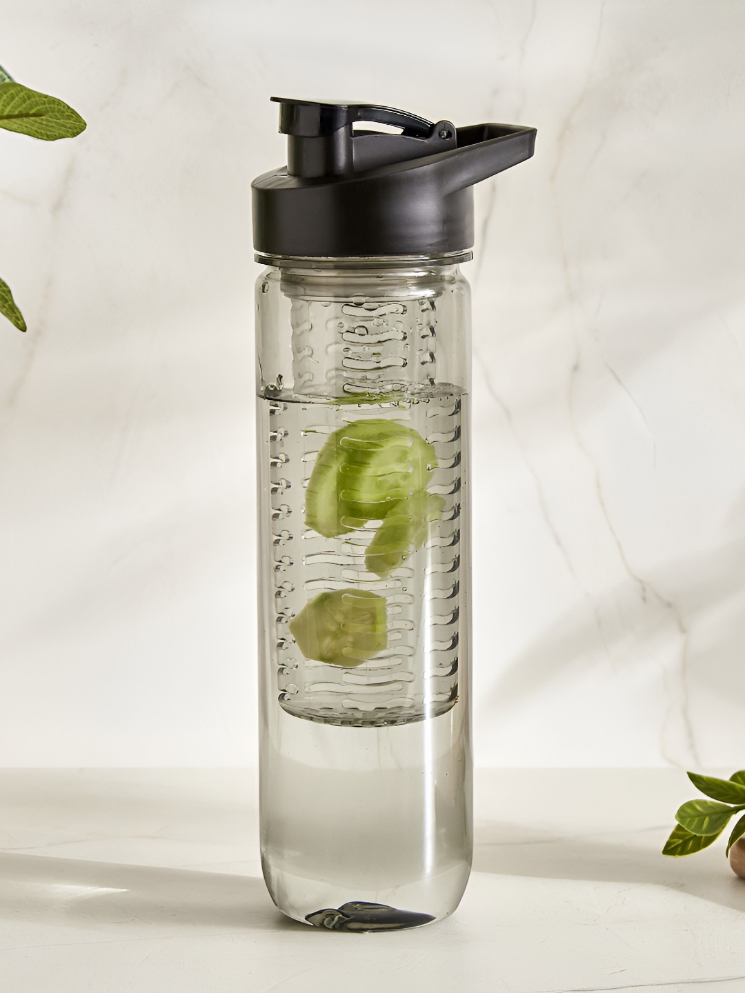 Home Centre Black Single Plastic Solid Water Bottle