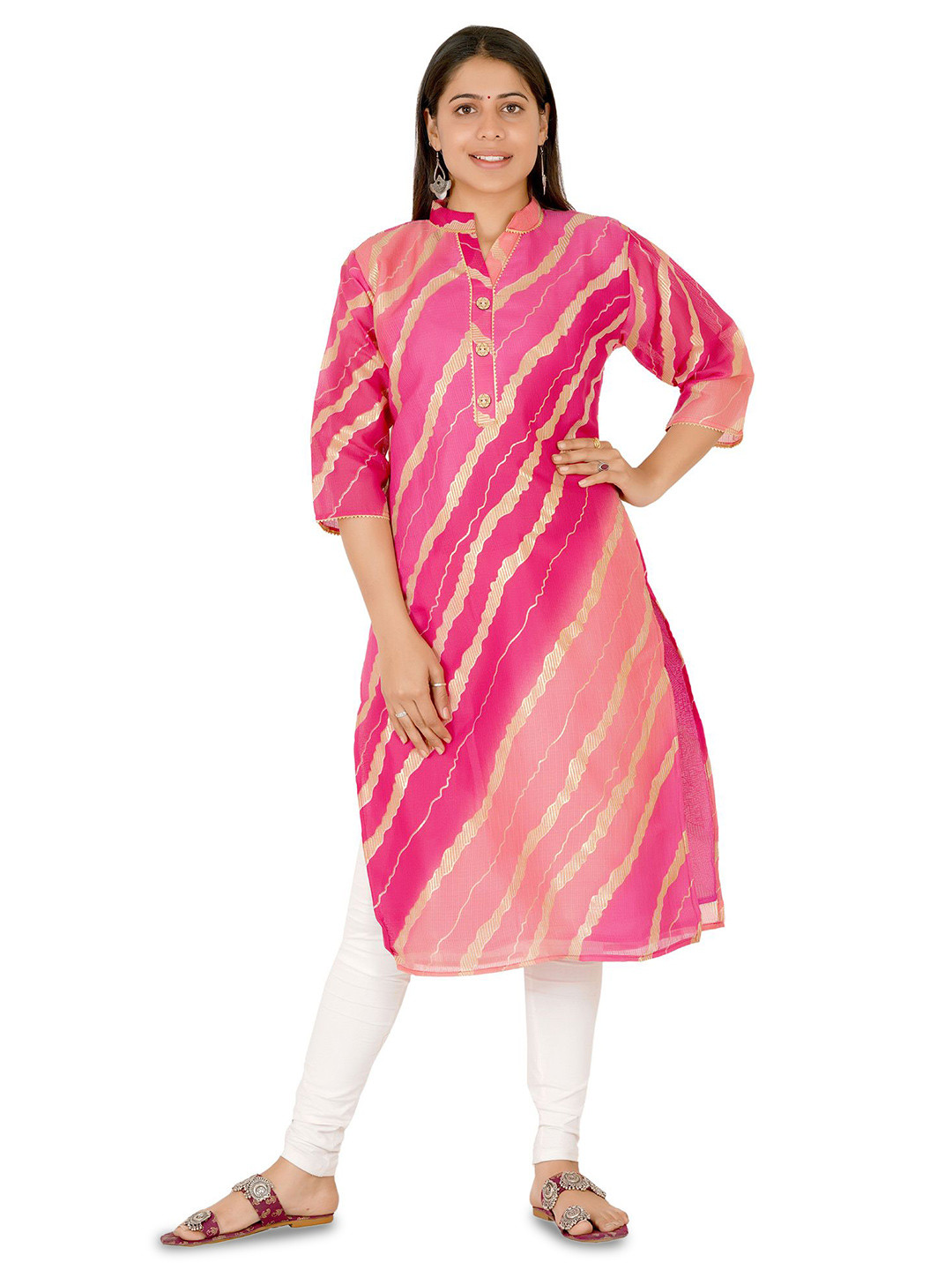 huuhambay Women Leheriya Printed Kurta