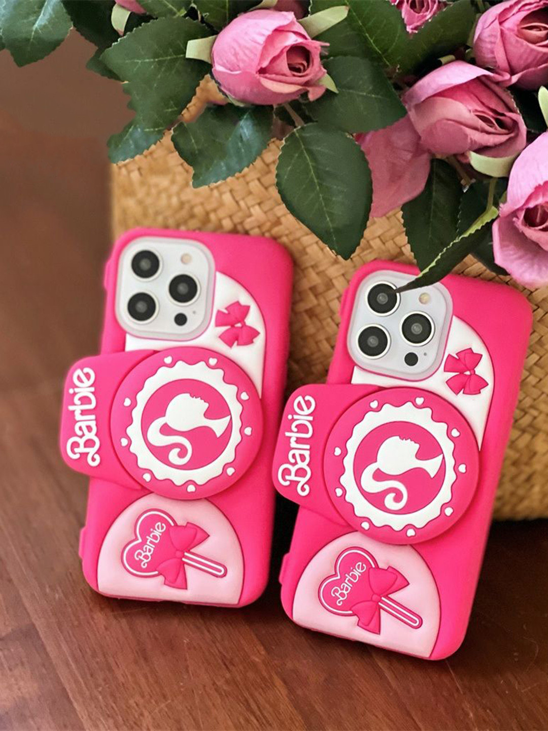 CASE CREATION iPhone 15 Pro Max Barbie 3D Cute Camera Holder Back Case