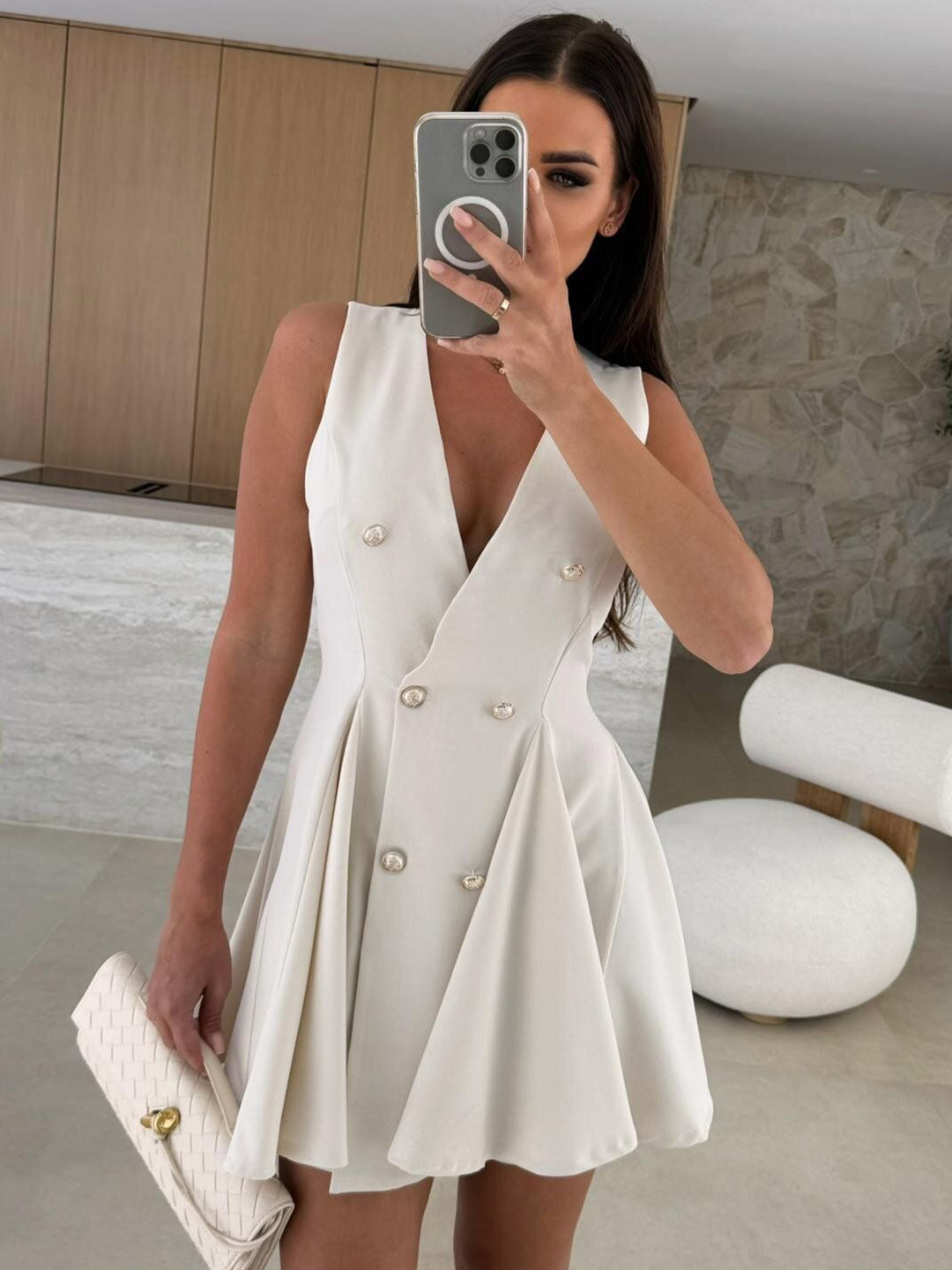 MIAKEE Sirico V-Neck A-Line Mini Dress