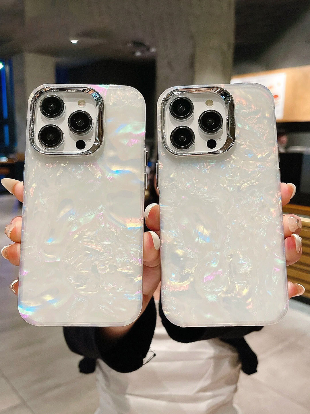 CASE CREATION iPhone 16 Pro Max Holographic Marble Glitter Back Case
