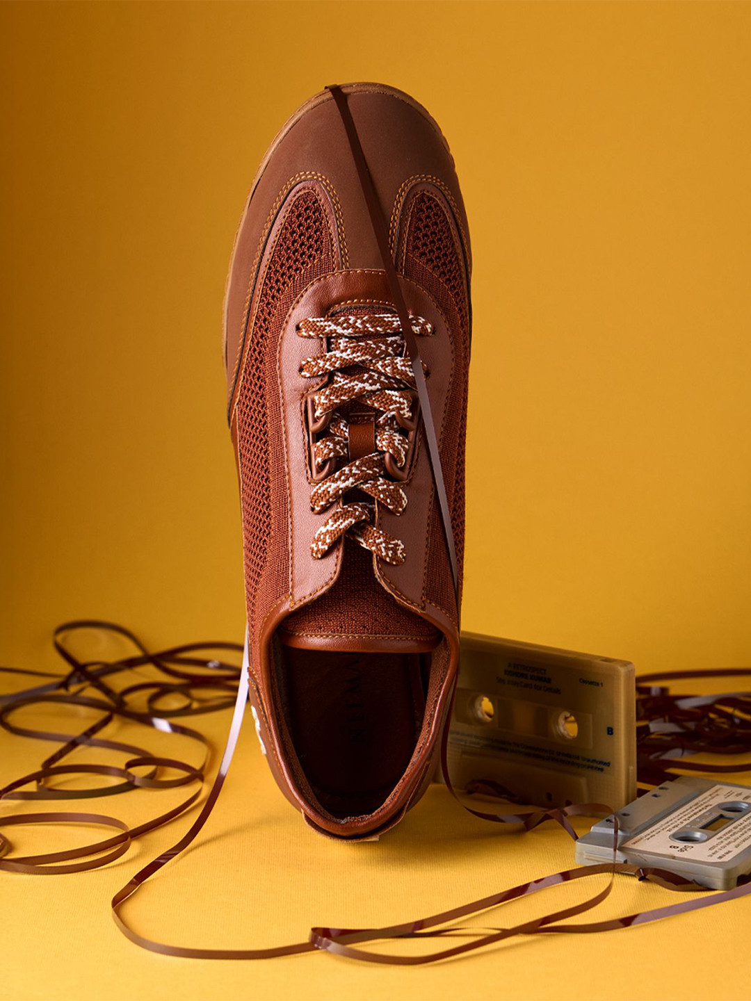 NEEMANS Men The Urban Knits Lace-Ups Woven Design Casual Sneakers