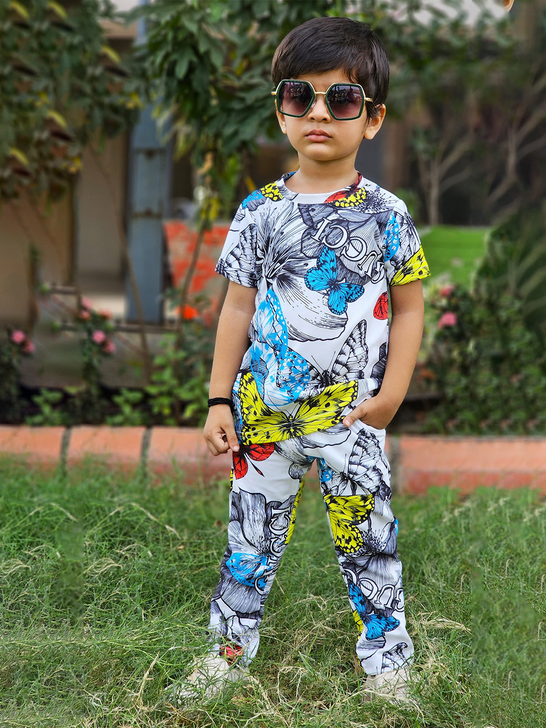 ALANTA Boys Printed Shorts Sleeves T-shirt With Trousers