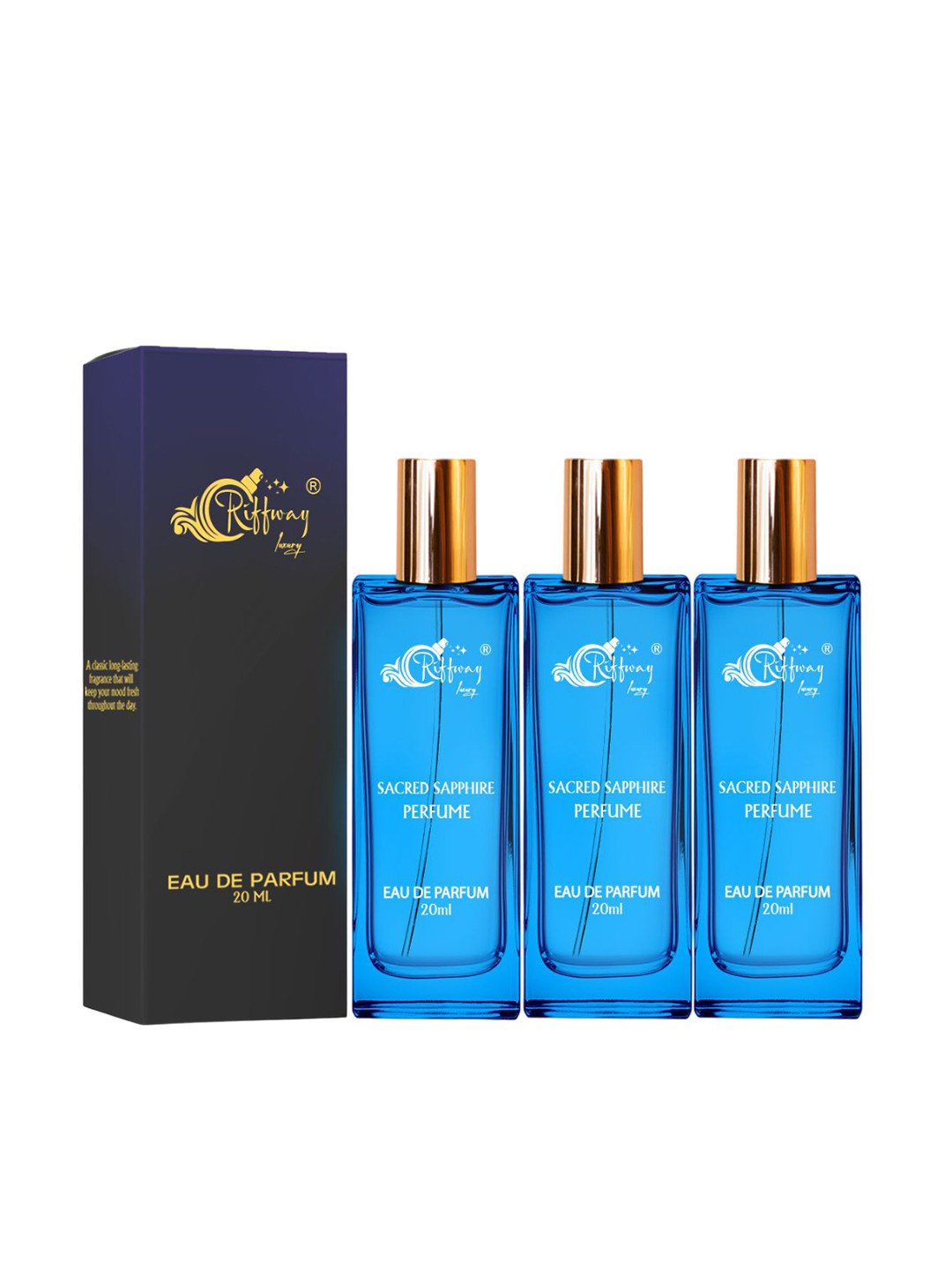 riffway Women Set Of 3 Sacred Saphire Long Lasting Eau De Parfum- 20 ml Each