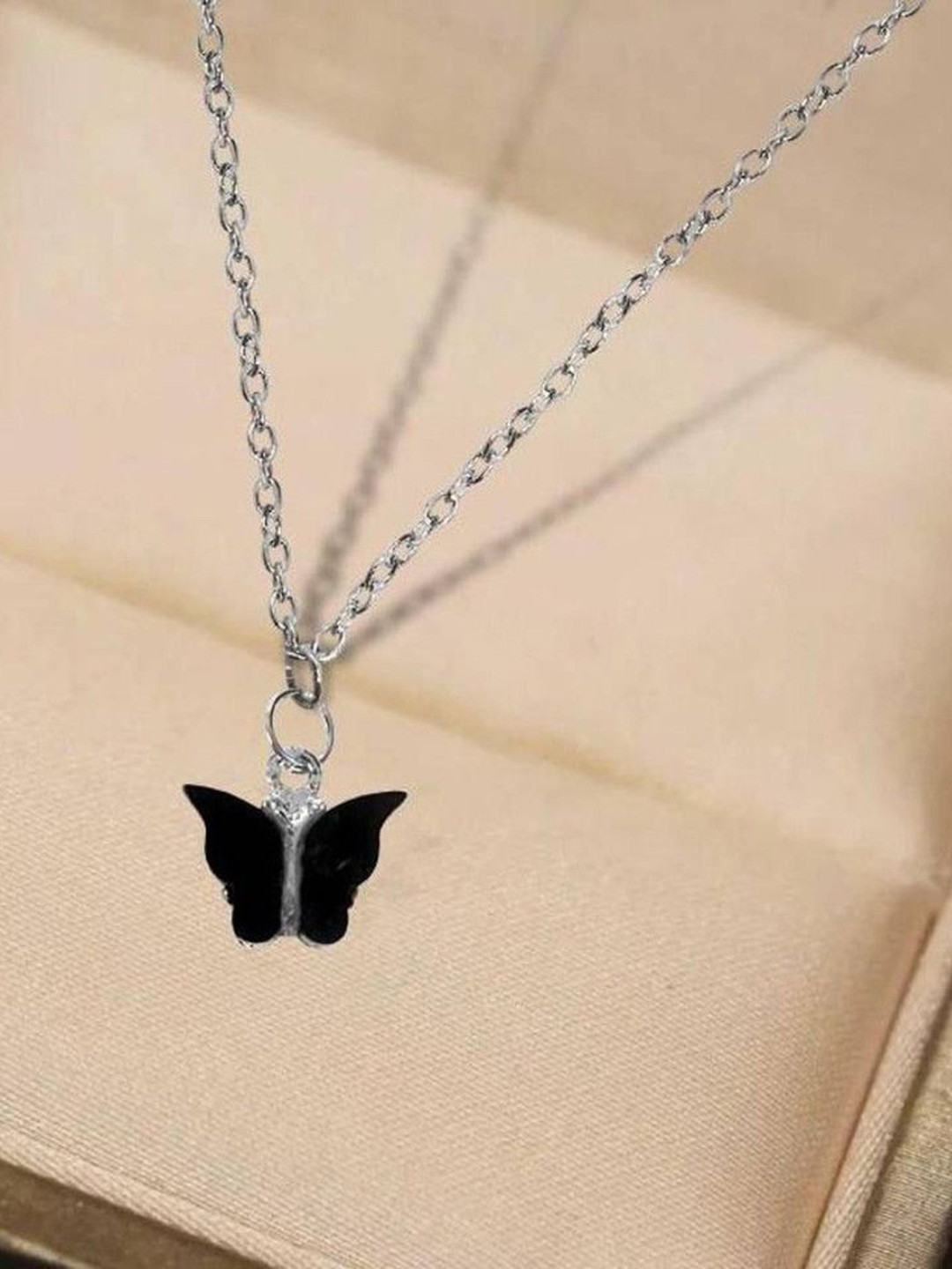 J.S ENTERPRISES Stainless Steel Butterfly Pendants With Chains