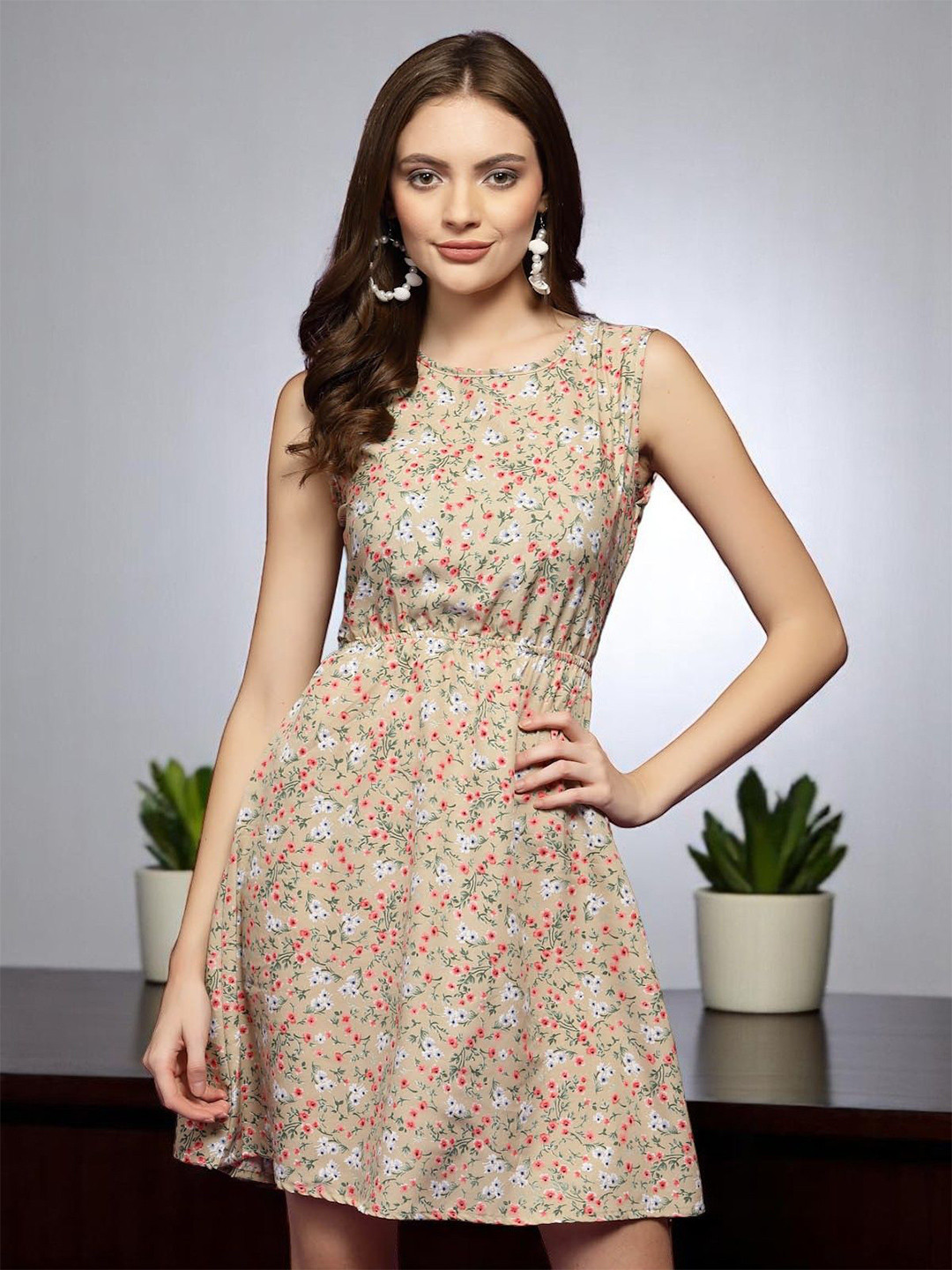 OOMPH! FACTOR Women Floral Printed Fit and Flare Dress