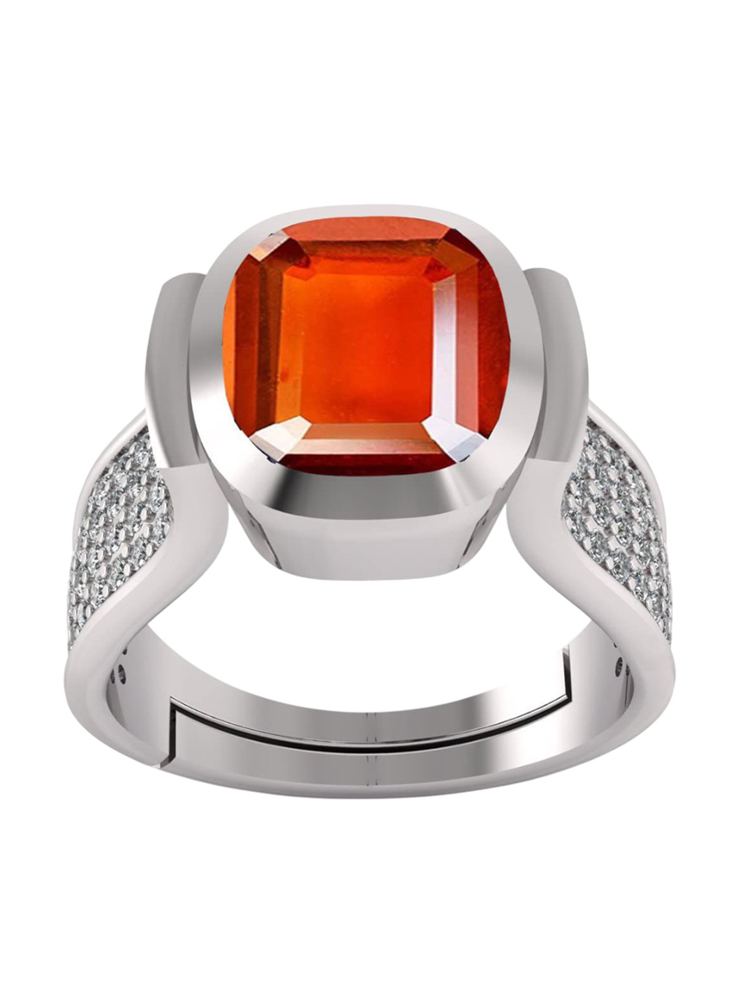 RSPR 12.25 Ratti Gomed Original Stone-Studded Panchdhatu Adjustable Finger Ring