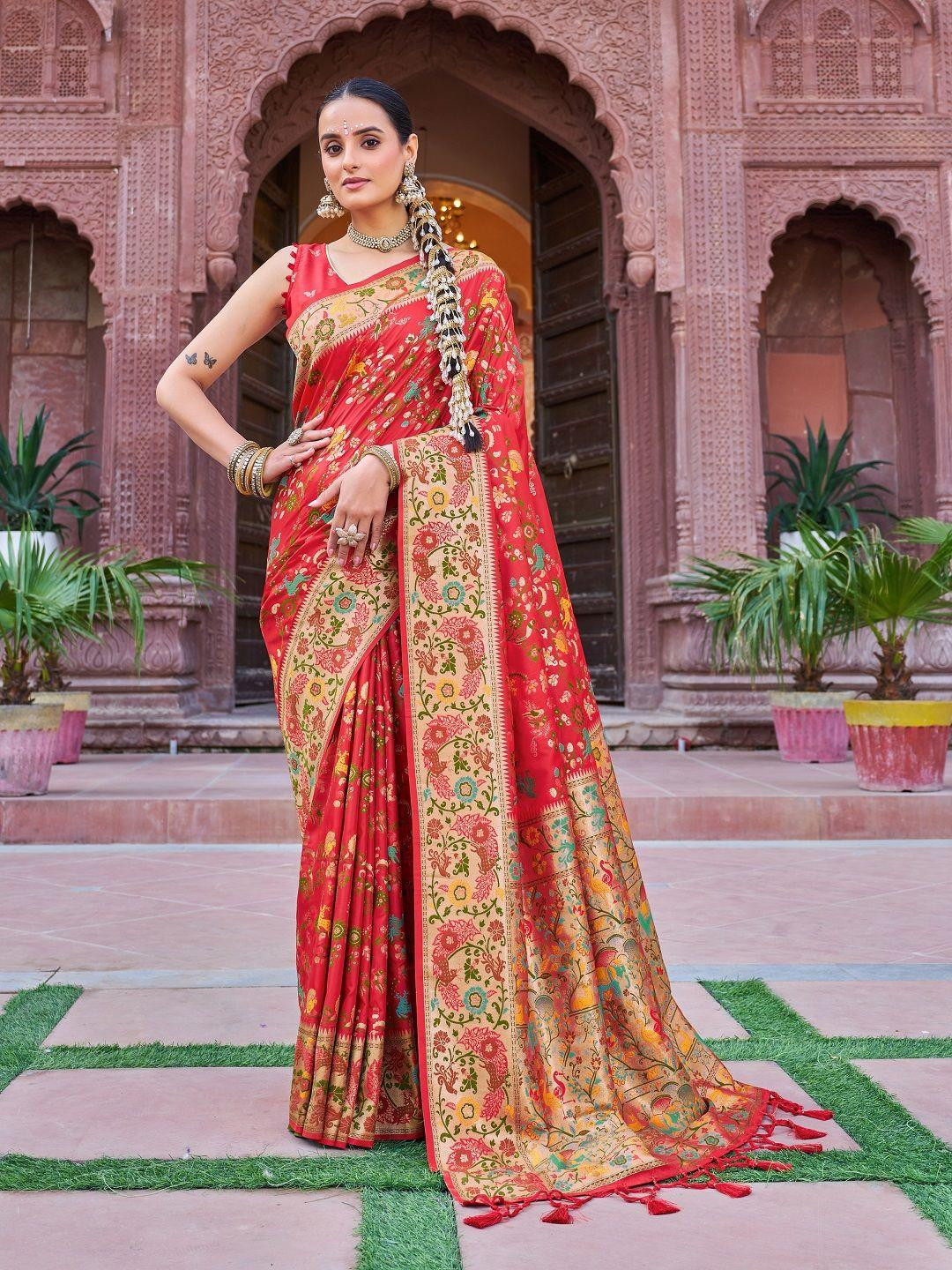 KALINI Red Banarasi Sarees