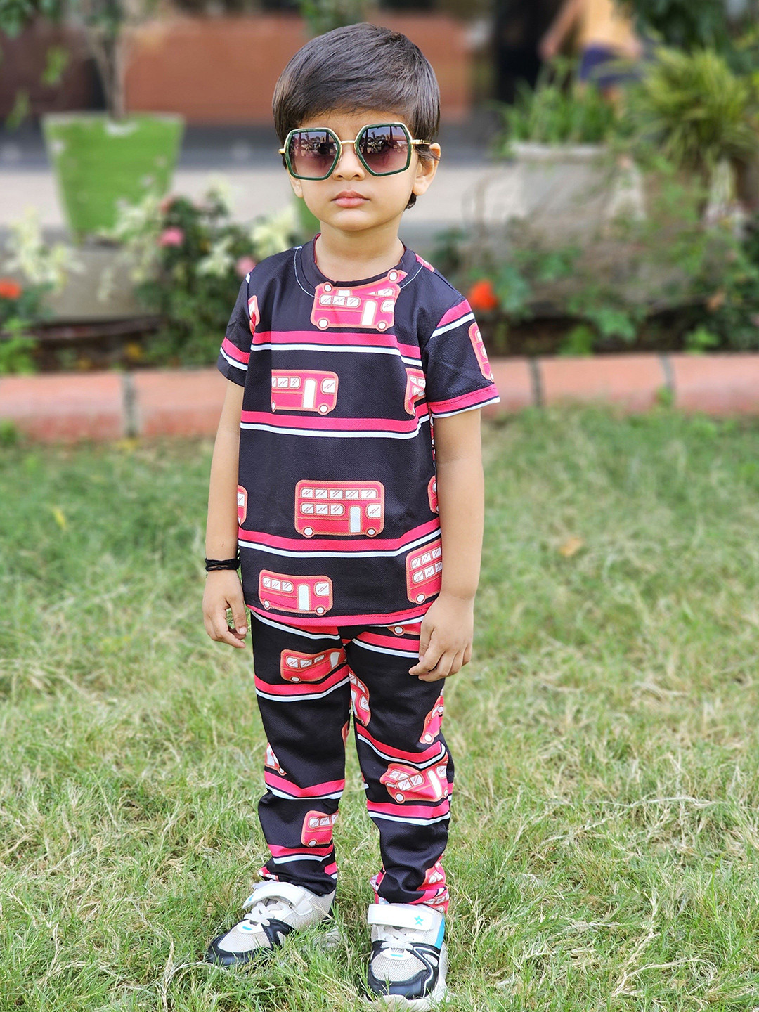 ALANTA Boys Printed Short Sleeves T-shirt with Trousers