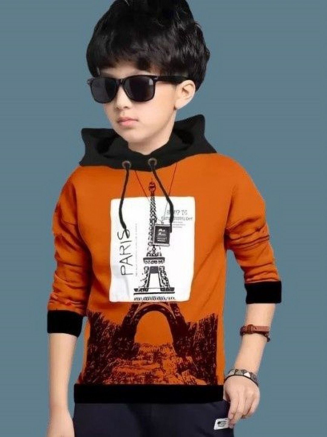 ATLANS Boys Graphic Printed Hooded Cotton T-shirt