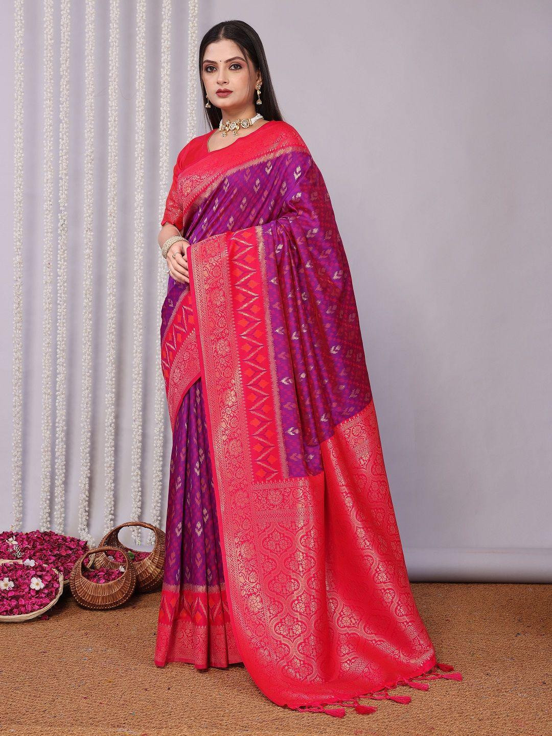 KALINI Purple Banarasi Sarees