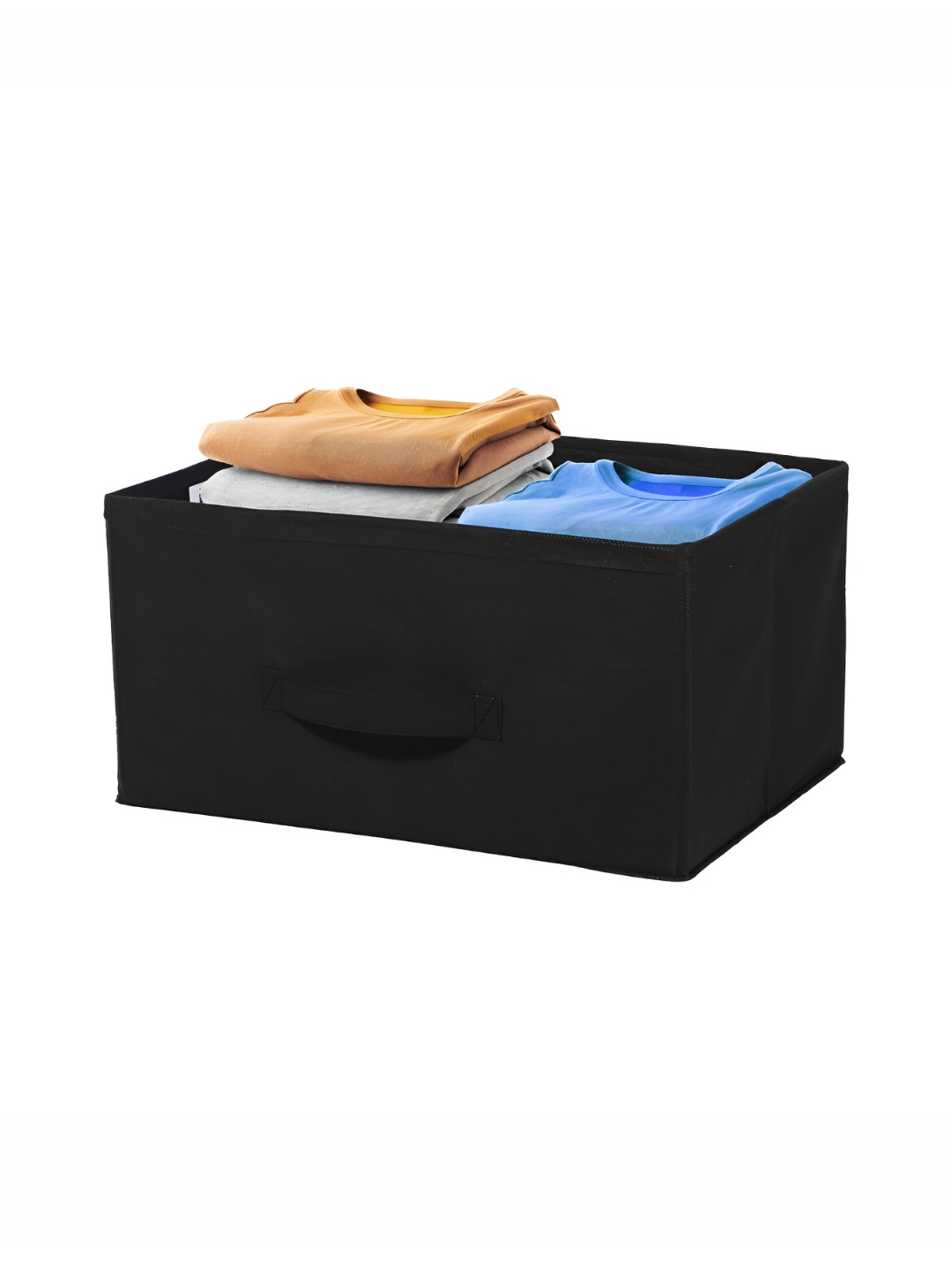 Aura Black Non-Woven Foldable Cloth Box Wardrobe Drawer Organiser