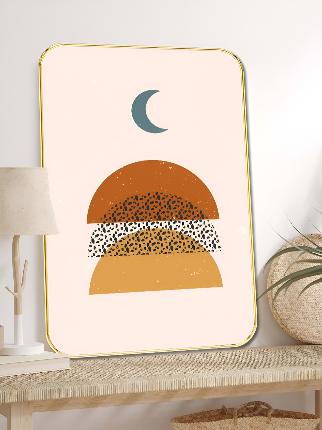 SAF Cream Wood Wall Bedroom Rectangle Potrait Paintings Wall Art -18 x 24In