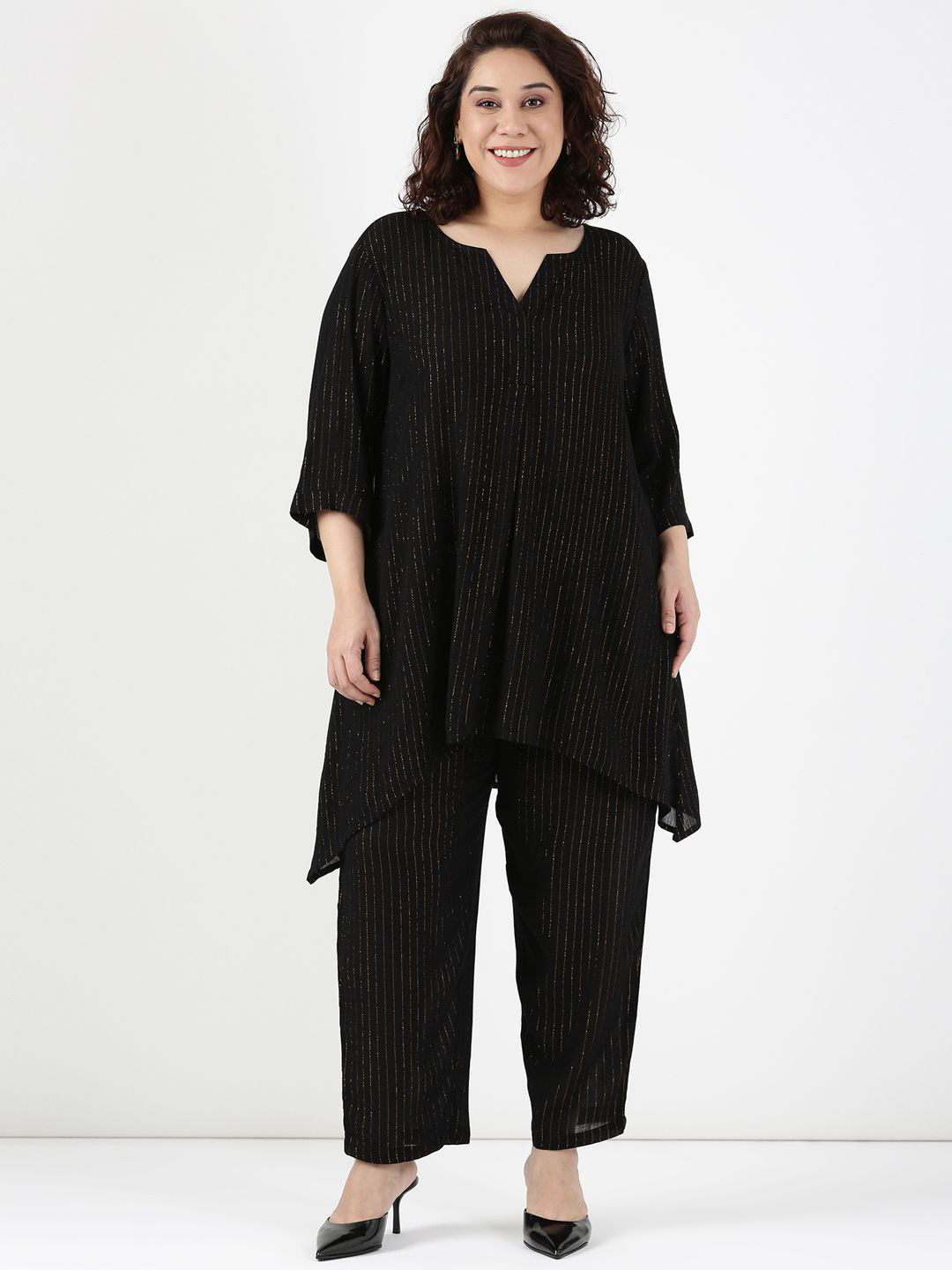 The Pink Moon Gold Lurex Tunic