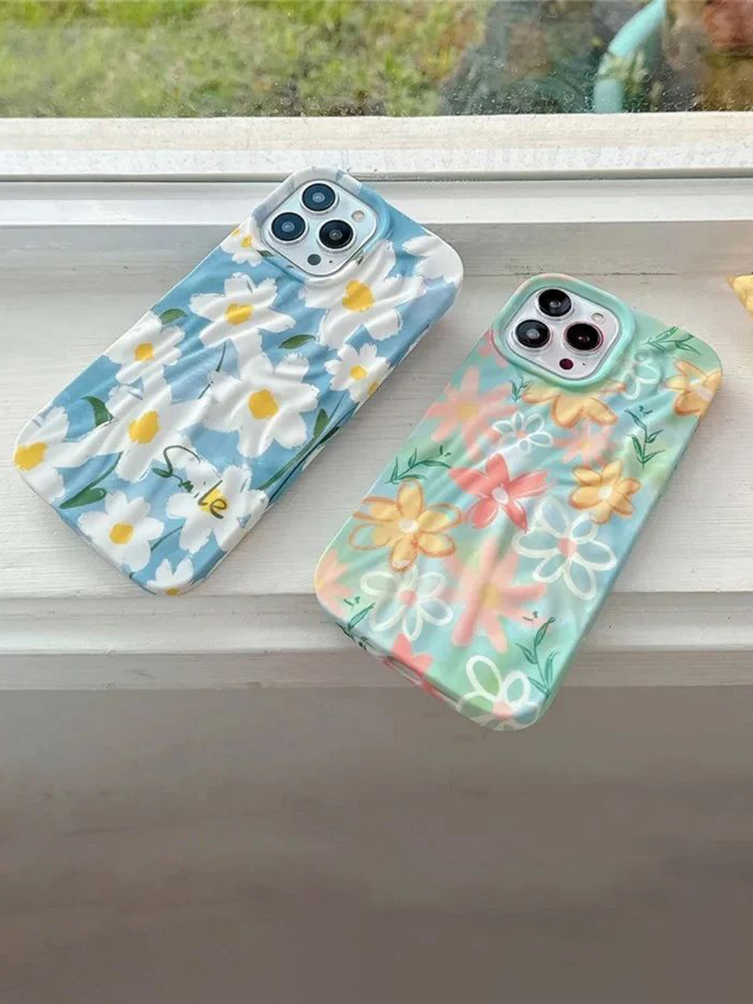CASE CREATION iPhone 15 Pro 3D Smile Rainbow Flower Back Case
