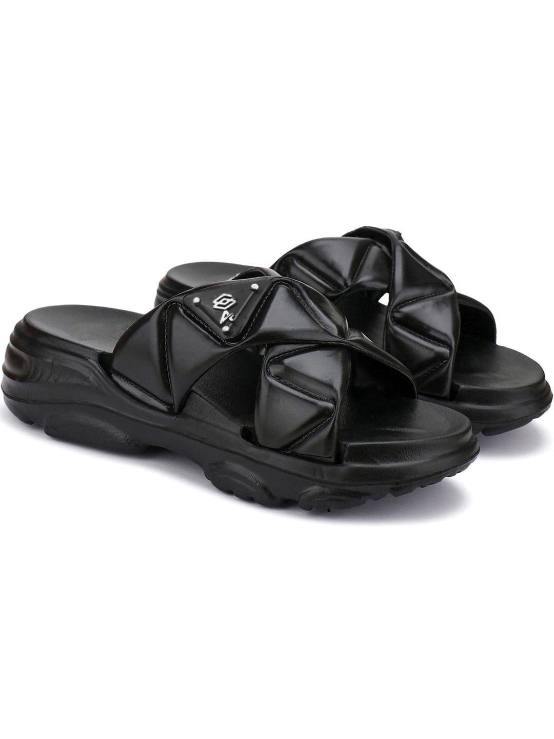 DRACKFOOT Women Black Mesh Comfort Sandals