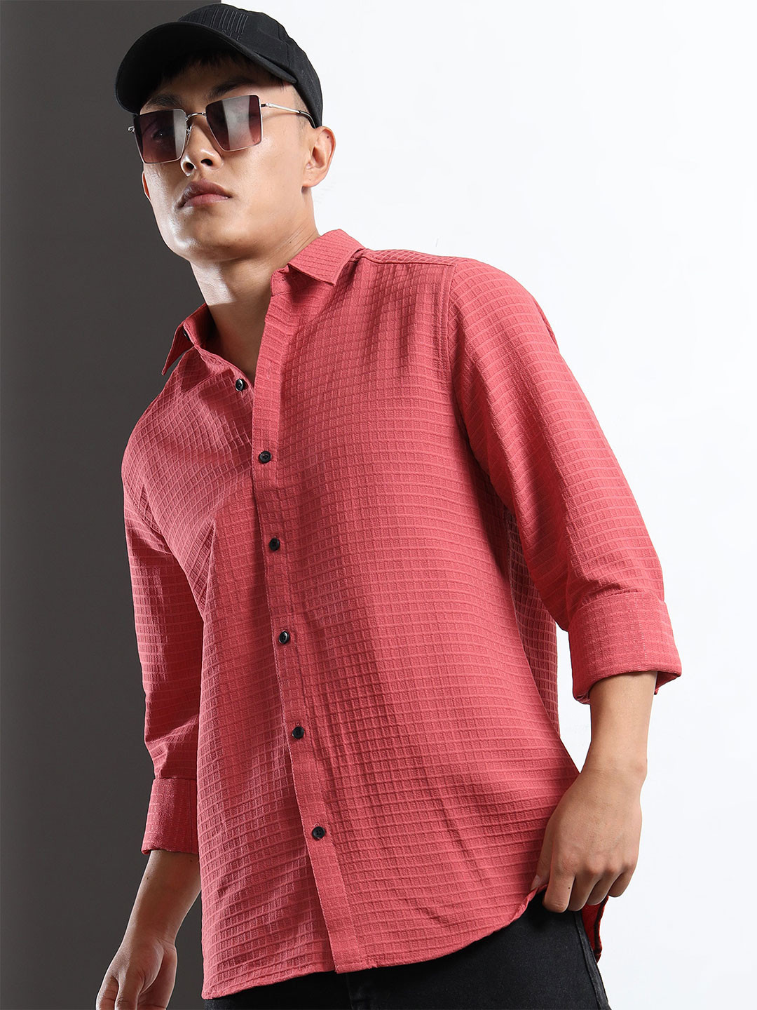 THE BEETEL HOUSE Self Design Casual Shirt