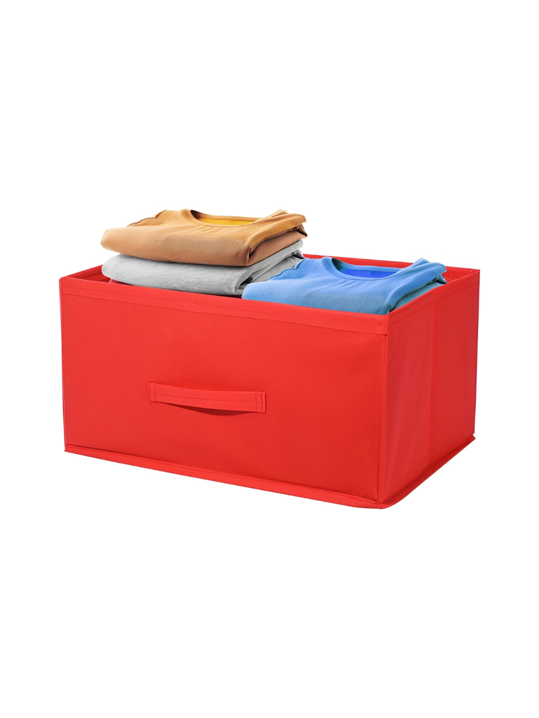 Aura Red Non-Woven Foldable Cloth Storage Box Wardrobe Drawer Organiser