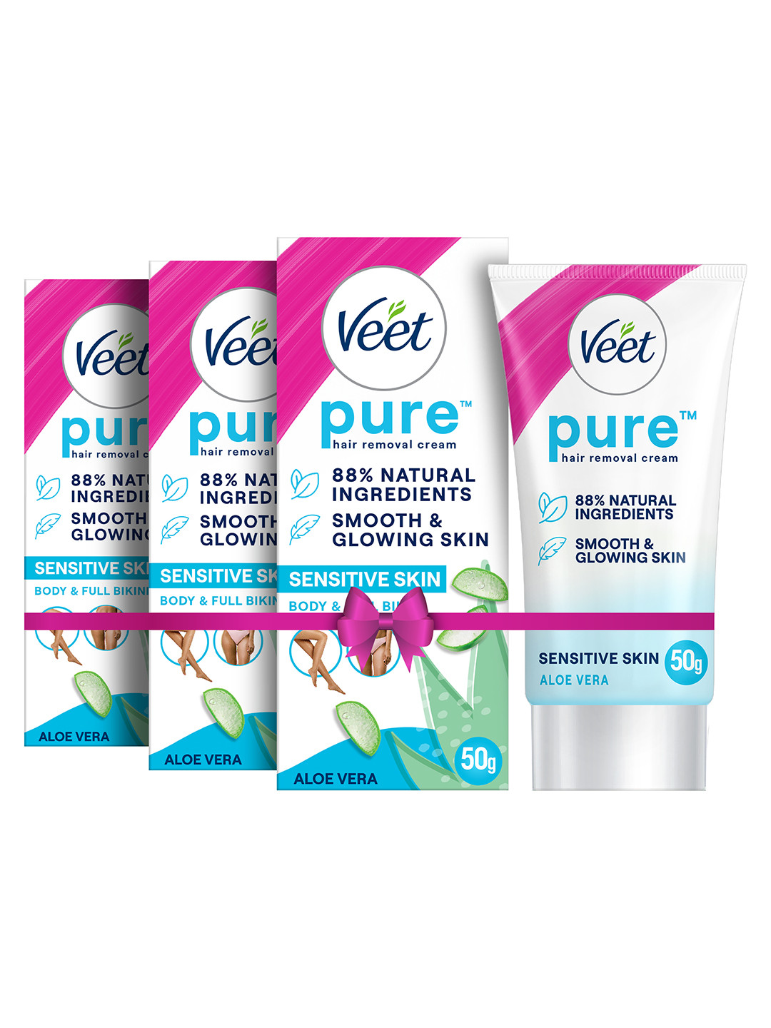 Veet Set Of 3 Pure Hair Removal Cream for Sensitive Skin- 50g Each