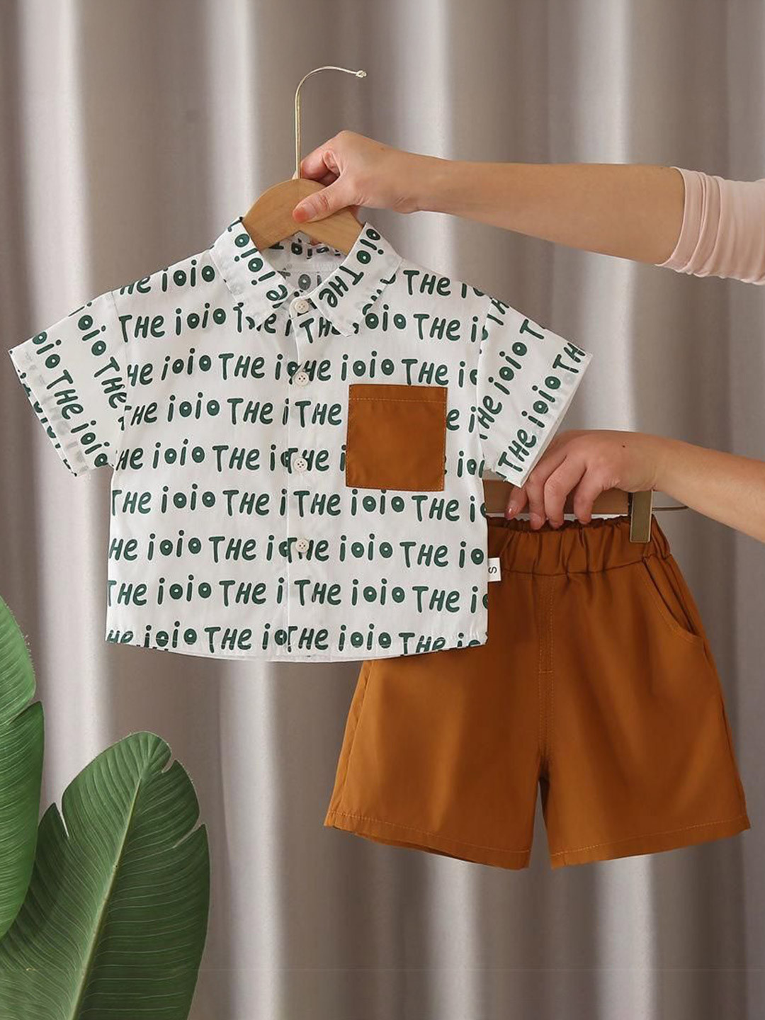 POP STREET Boys Printed Polo Collar Clothing Set