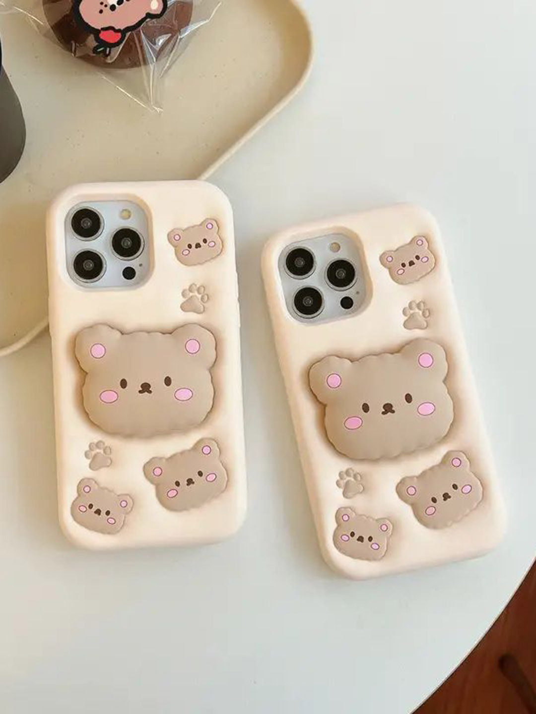 CASE CREATION iPhone 15 Plus Teddy Bear 3D Cartoon Back Case
