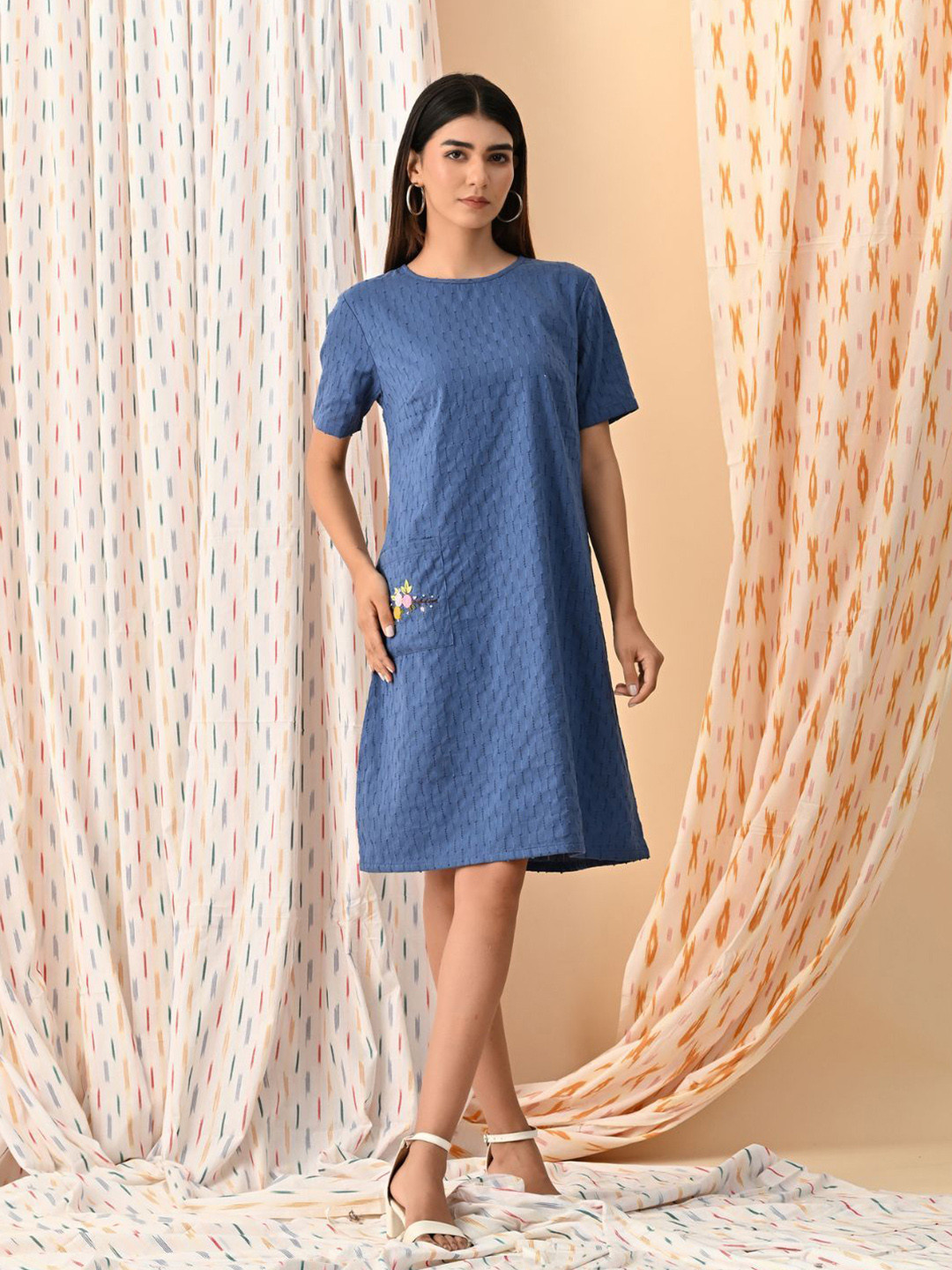 Bohemian Dream Women Self Design A-Line Knee Length Dress