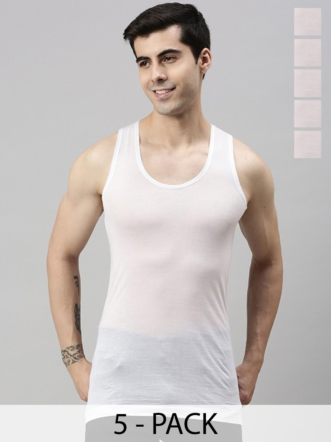CAVENDERS Pack Of 5 Cotton Basic Innerwear Vests C68=-SWIFT---5- ---85