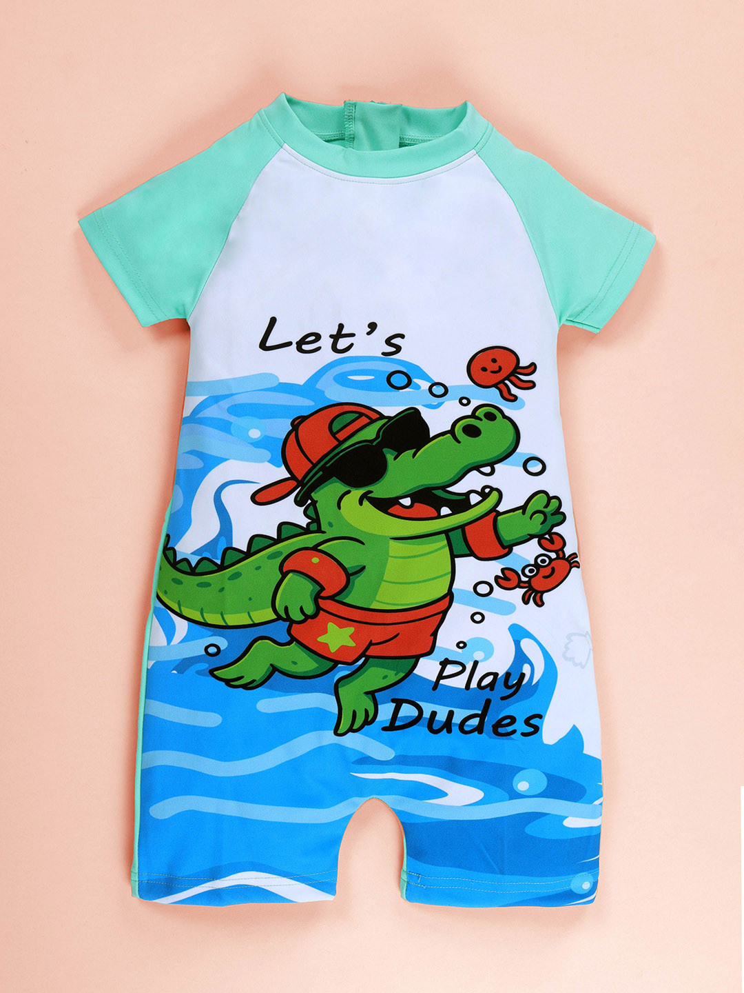 KiddoPanti Boys Printed Round Neck Legsuit