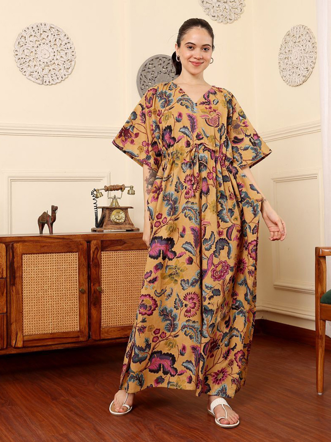 The Quince Life Twilight Garden Kaftan Dress