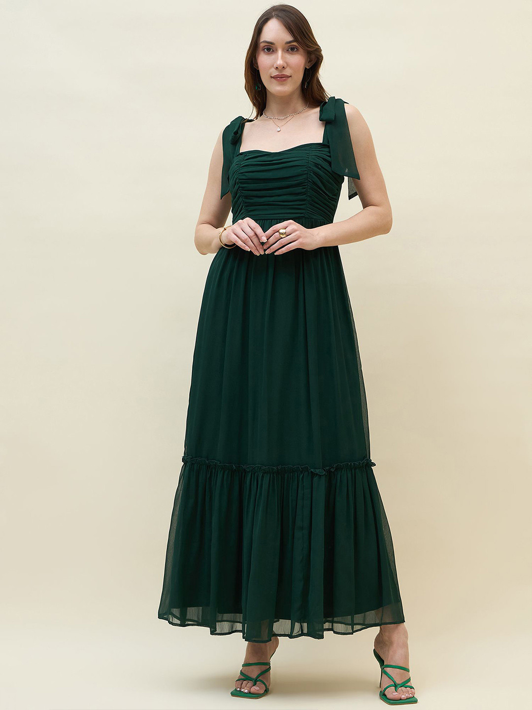 aayu Women 1 Solid Layered Maternity Maxi Dress