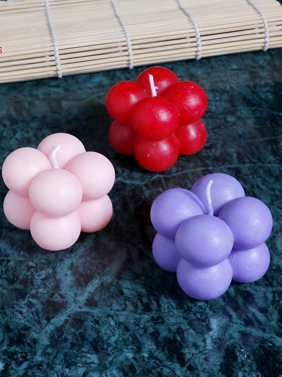 Aura Medium Bubble 3Pcs Scented 1 Wick Scented Solid Square Regular Pillar Candles