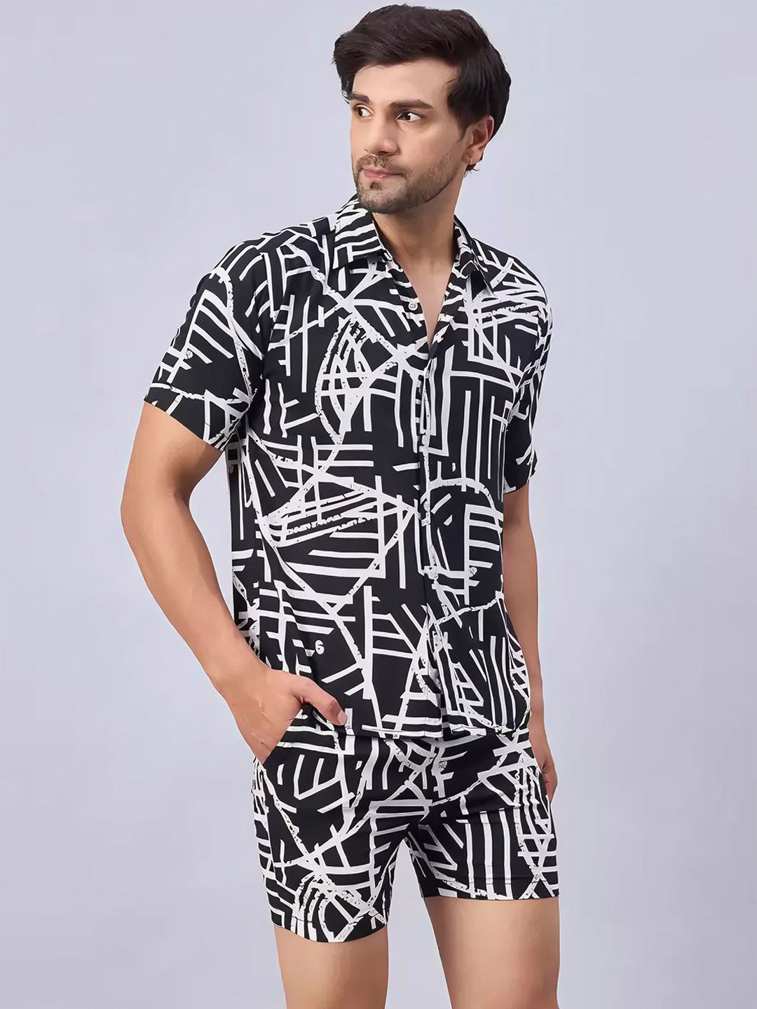 CHROME & CORAL Men Printed Night suit