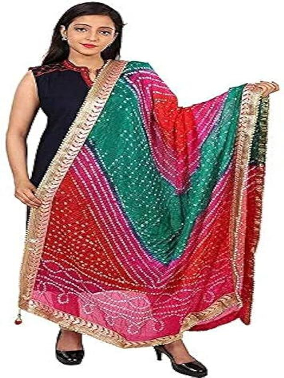 PK HUB Art Silk Tie and Dye Dupatta