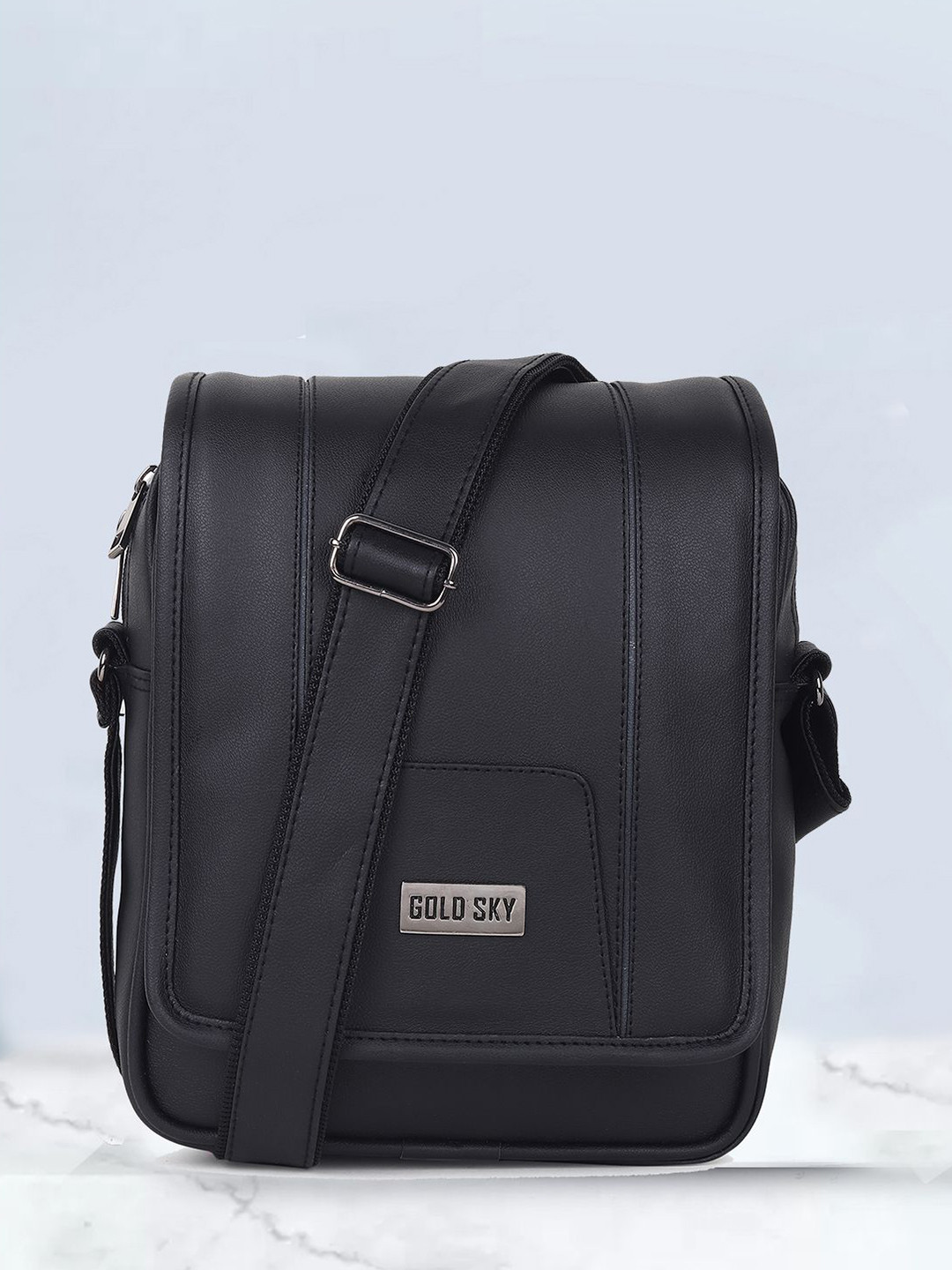 GOLD SKY Textured PU Sling Bag