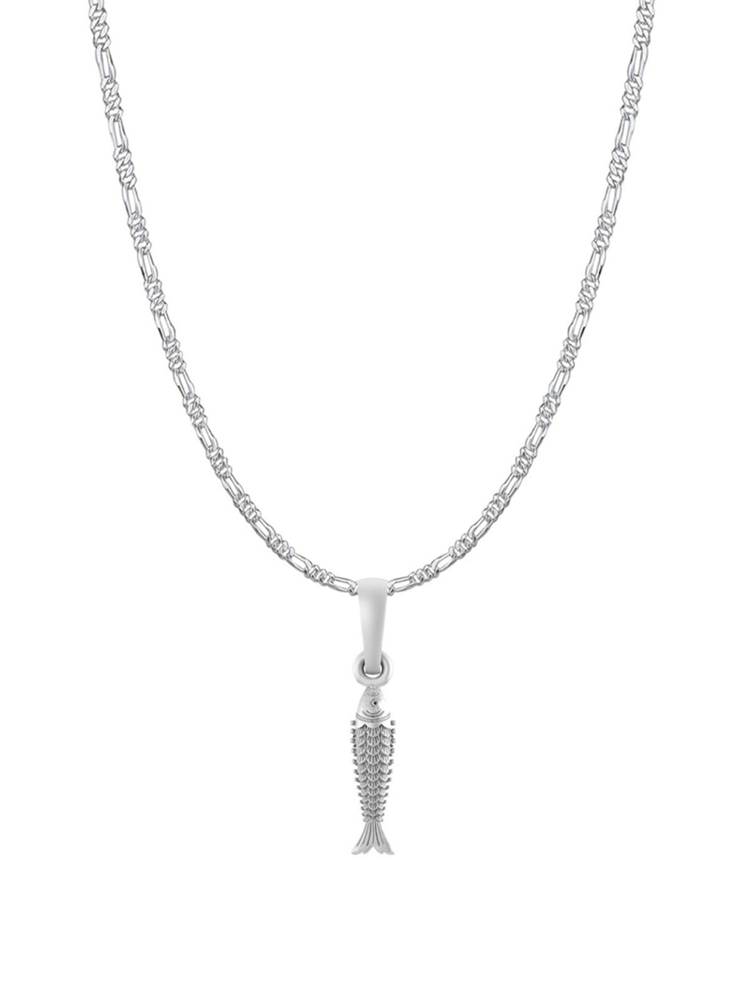 AKSHAT SAPPHIRE Men Fish Contemporary Pendants with Figaro Chain