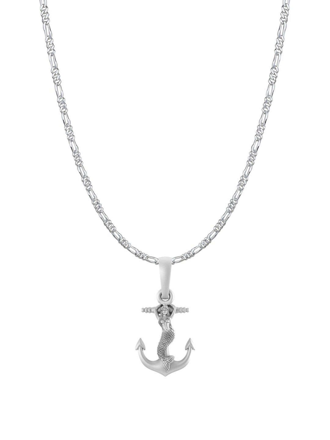 AKSHAT SAPPHIRE Men Anchor Pendants with Figaro Chain