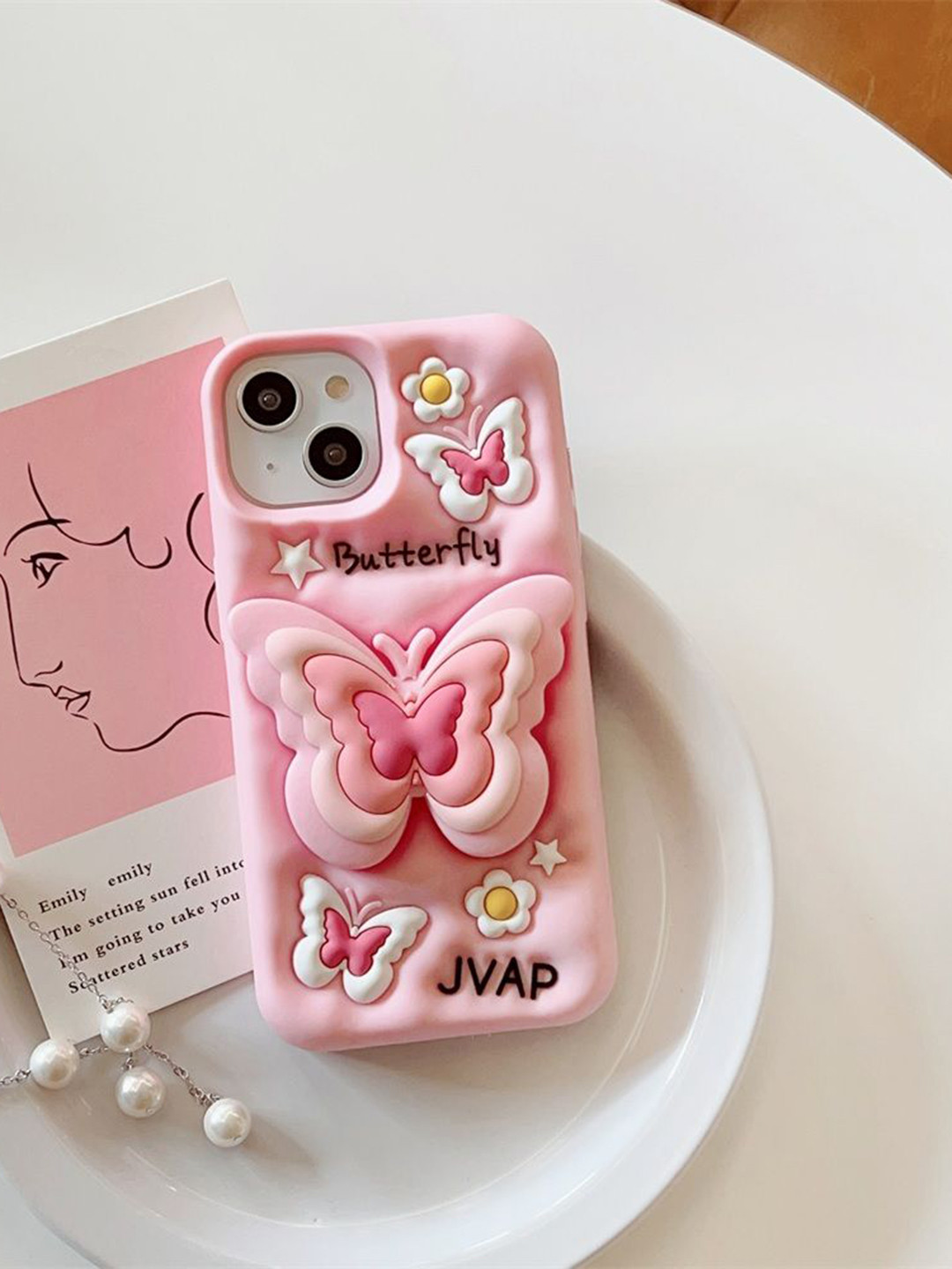 CASE CREATION iPhone 16 3D Butterfly Cartoon Pop Bumper Case