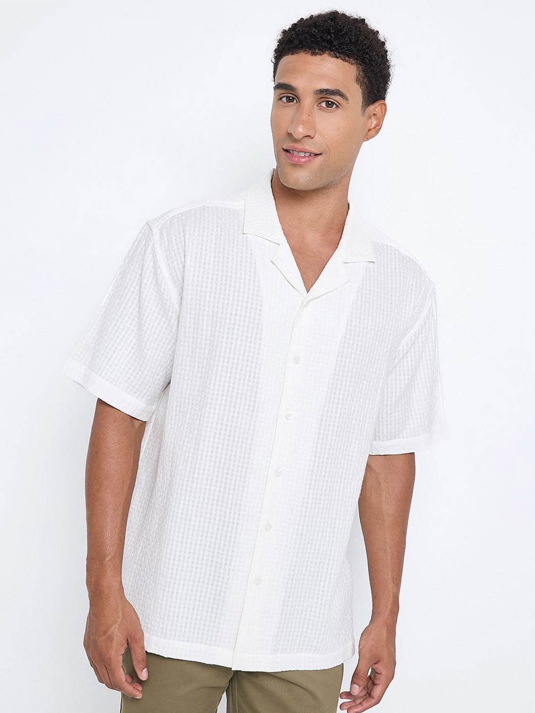 BEN SHERMAN Textured Cotton Casual Shirt