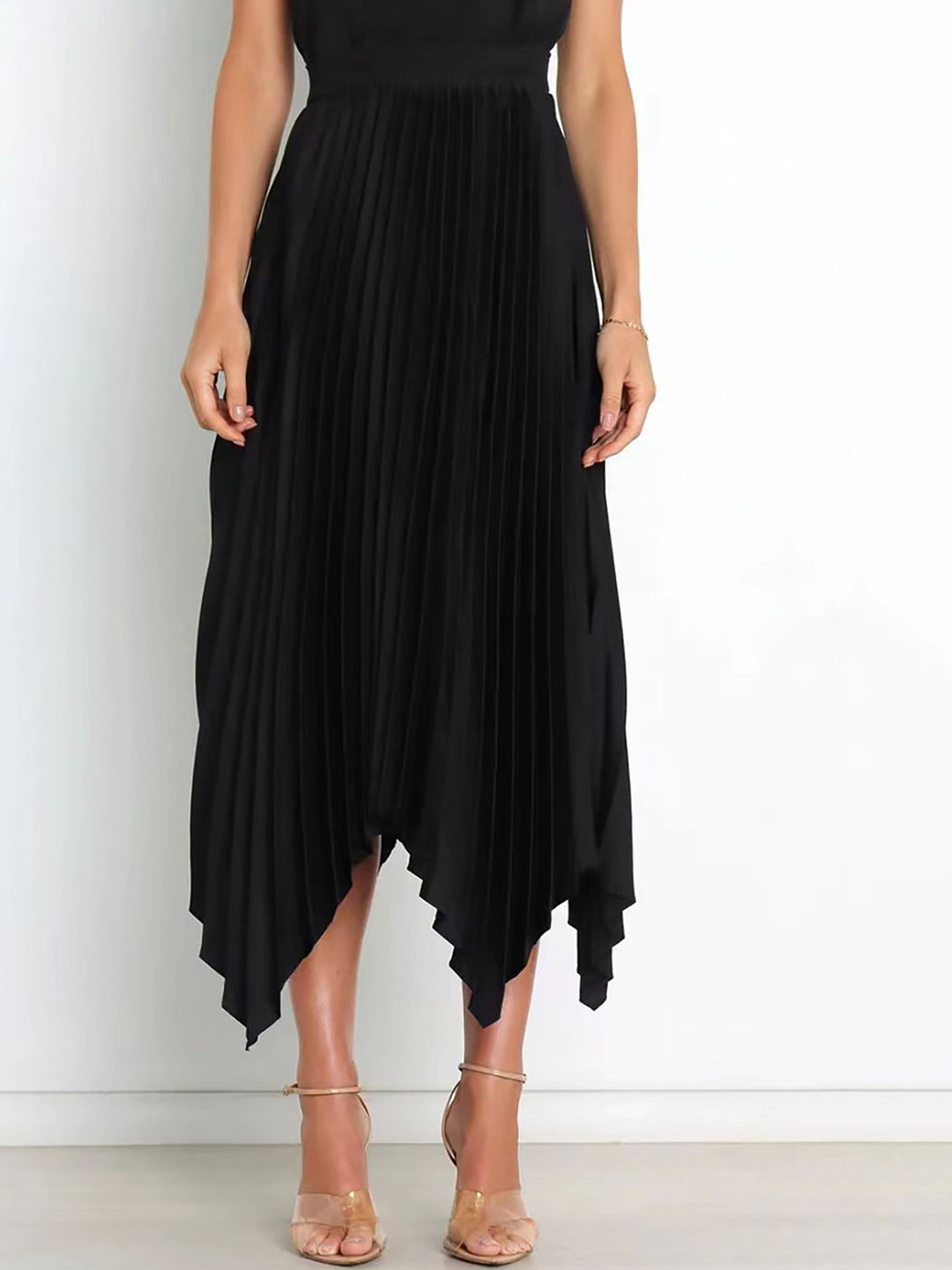JC Mode High-Low Maxi Flared Skirt