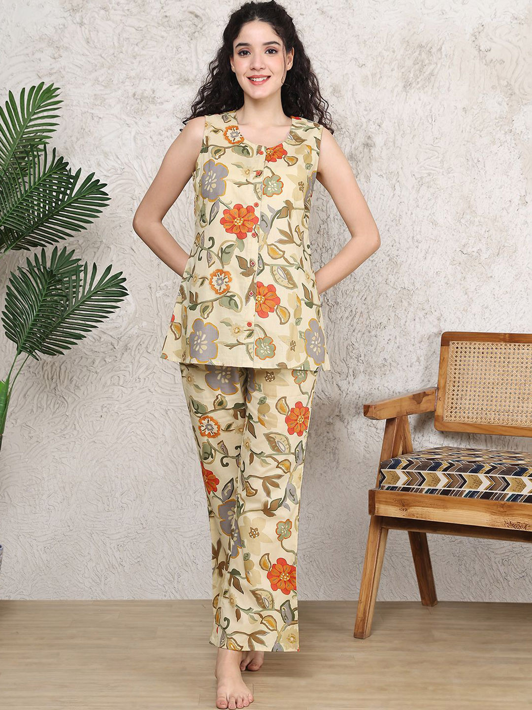 Claura  Women Printed Night suit T-shirt With Pyjama