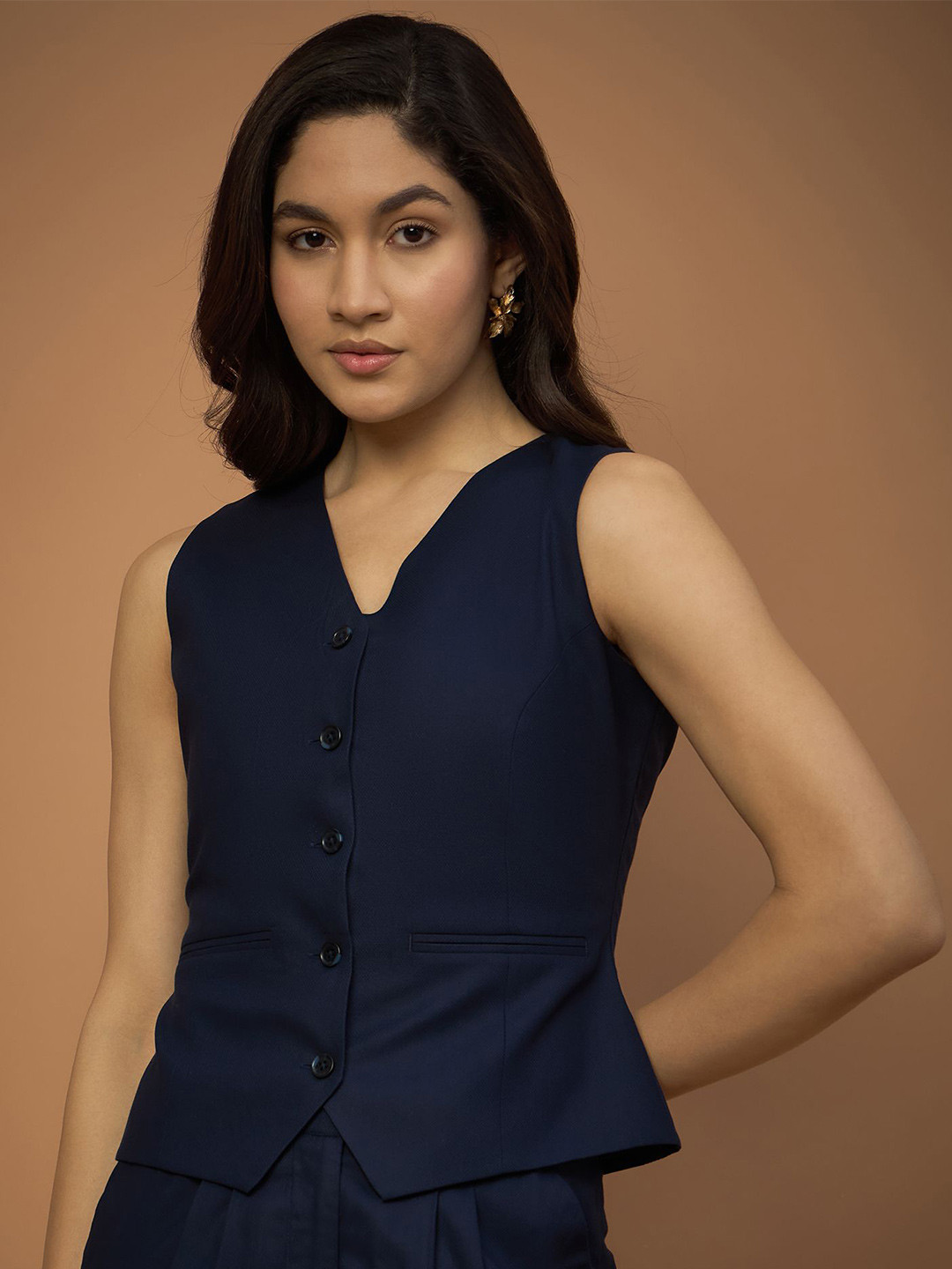 All About You Women V-Neck Sleeveless Waistcoat