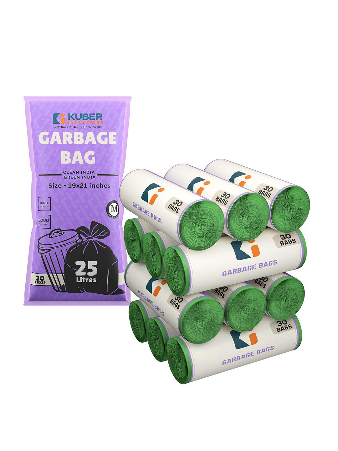 Kuber Industries 12Pc Premium Garbage Bags