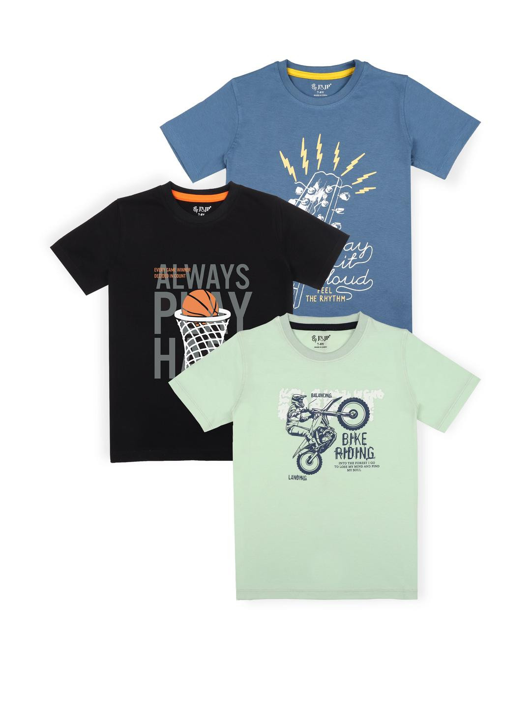 J&JP Boys 3 Printed Pockets T-shirt