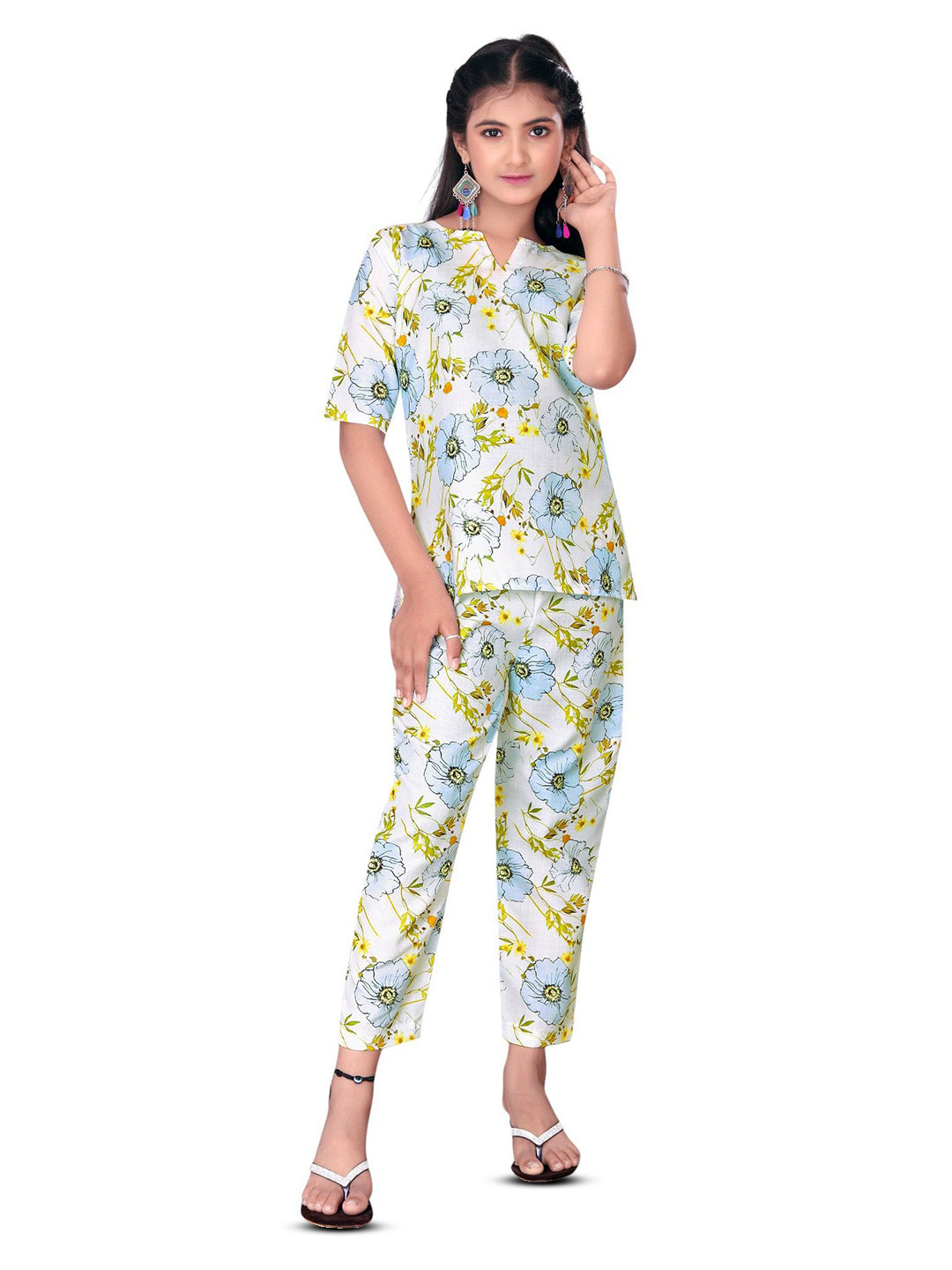 SPECKLESS Girls Ethnic Motifs Printed A-Line Regular Kurti