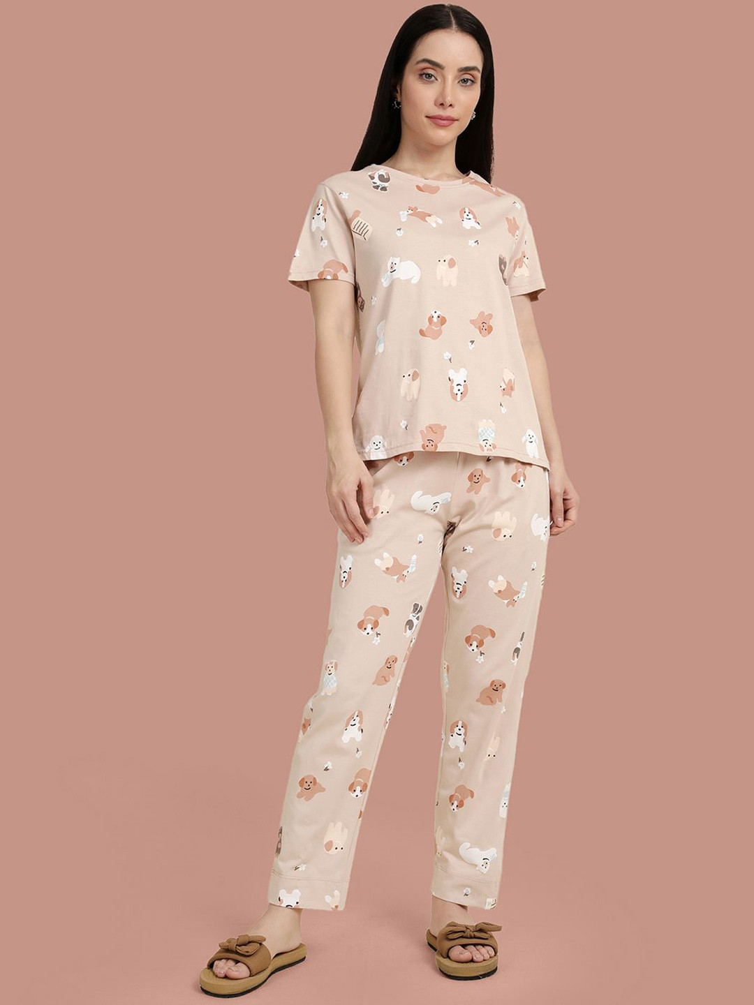 TWIN BIRDS Women Butter Scoth Printed Cotton Round Neck With Pant Co-ords Set
