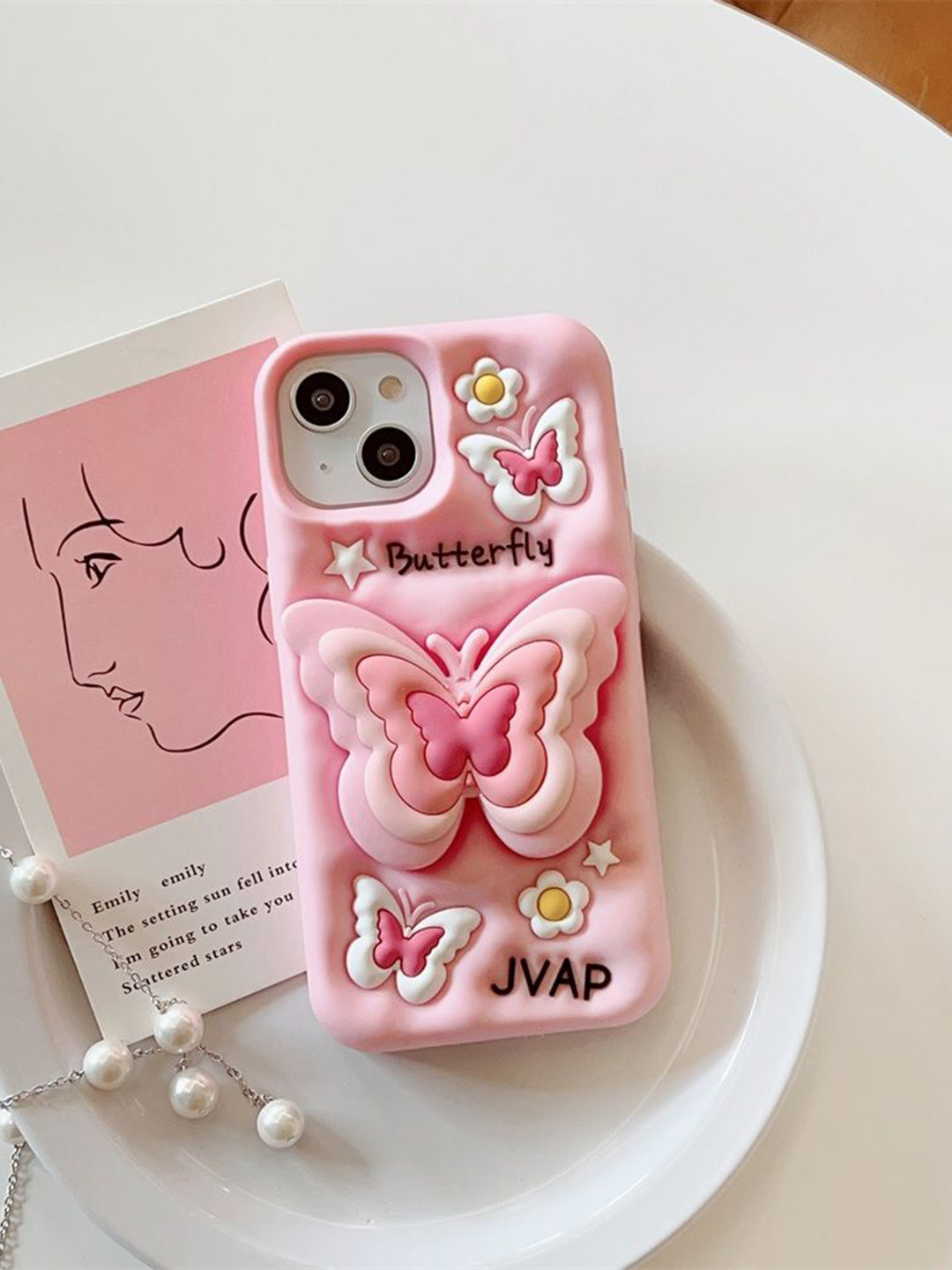 CASE CREATION iPhone 14 3D Butterfly Cartoon Pop Back Case