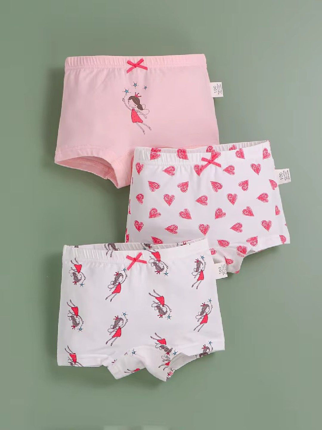 Poftik Girls Pack Of 3 Assorted Mid-Rise Boy Short Briefs 1BOX_GIRL_PANTY_120_PINK-BOX__A8