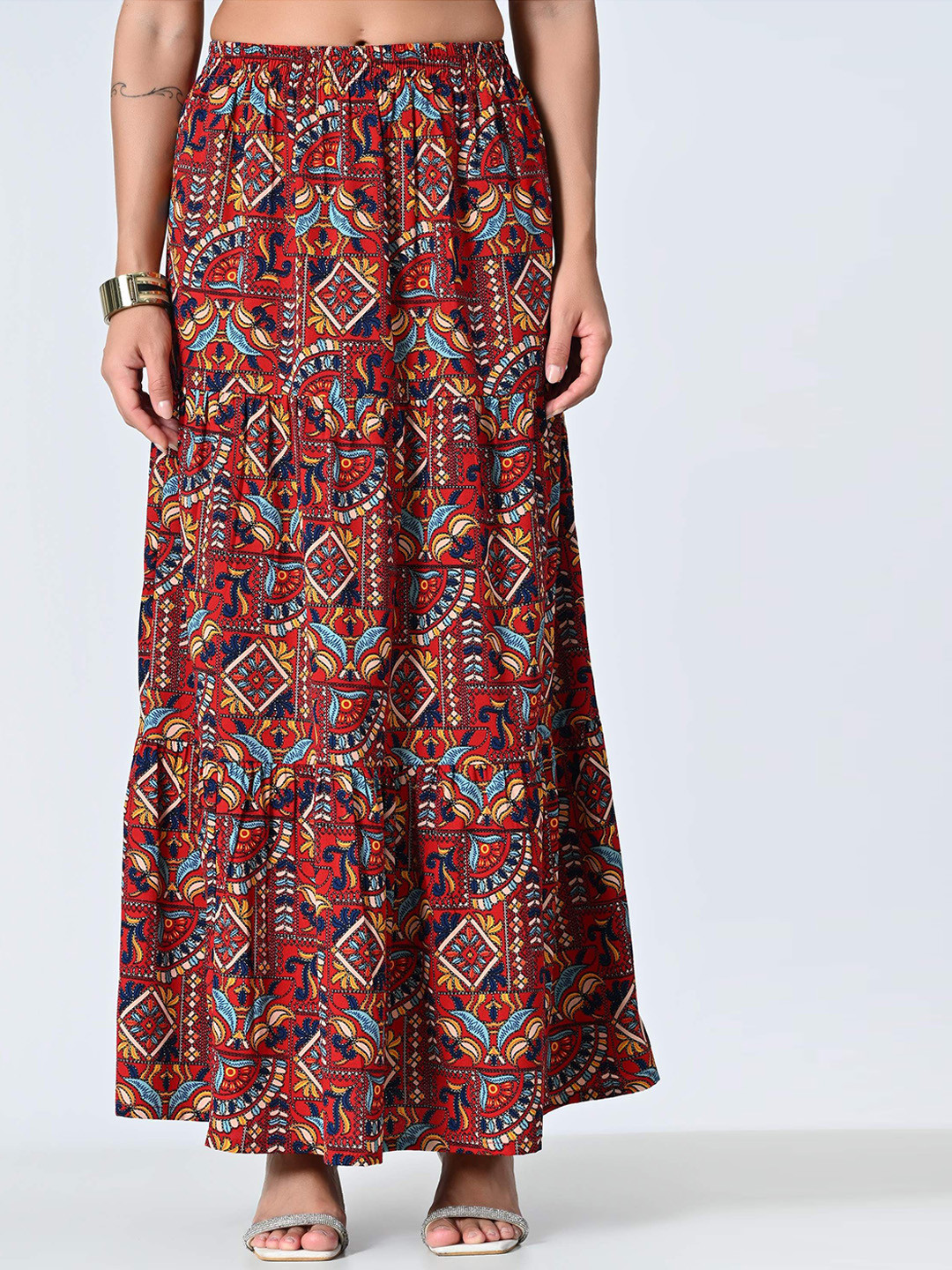 OTIRA Printed Floral Maxi Length Skirt